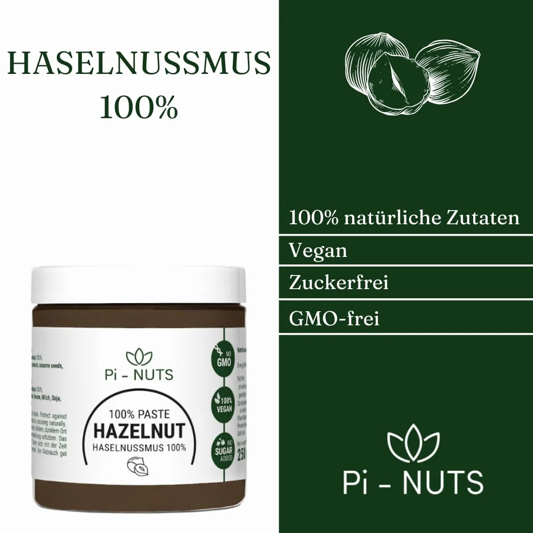 Pi-nuts Pasta z orzechów laskowych 100% 250g