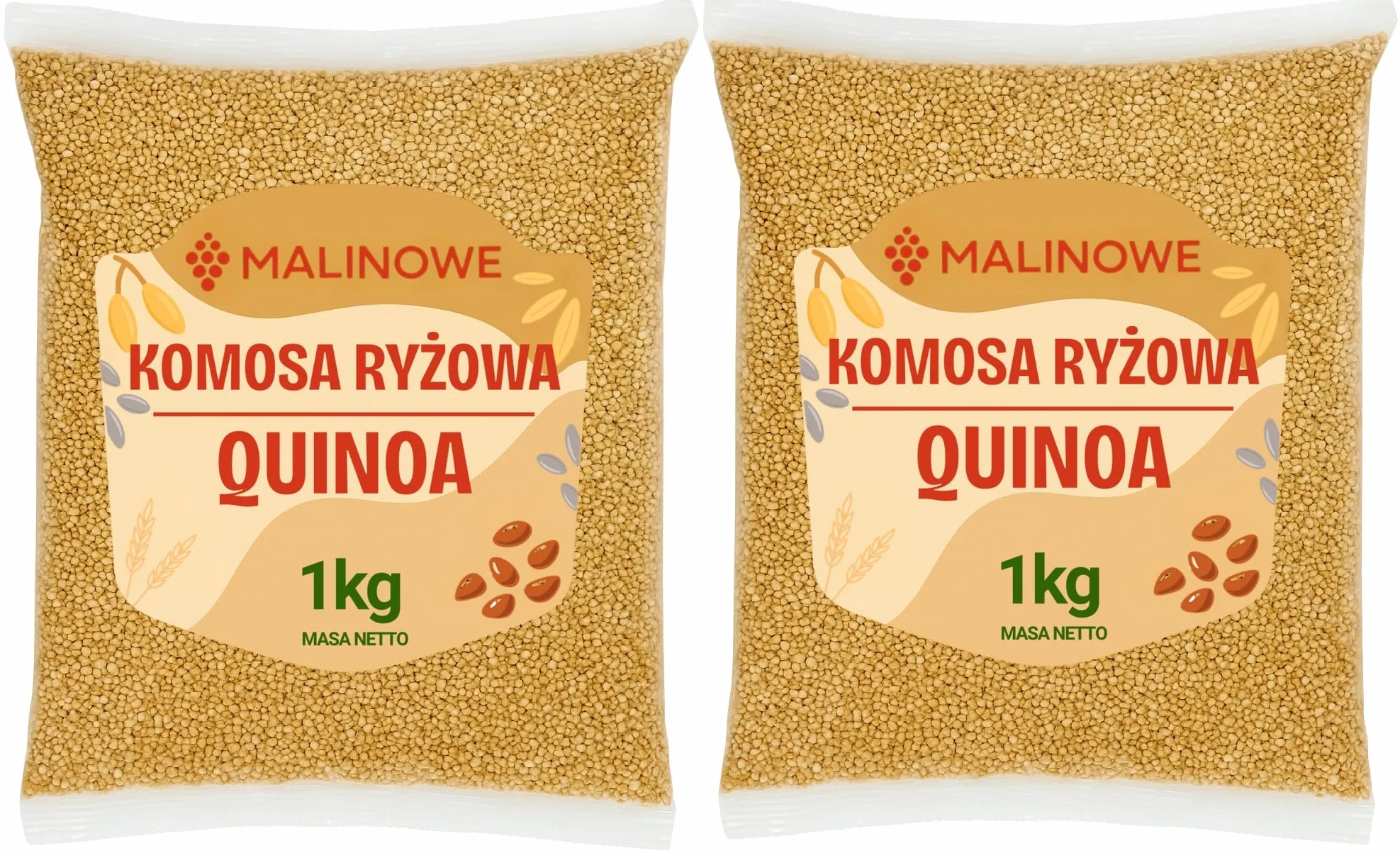 Malinowe KOMOSA RYŻOWA BIAŁA 2x1kg Quinoa Wysoka Jakość
