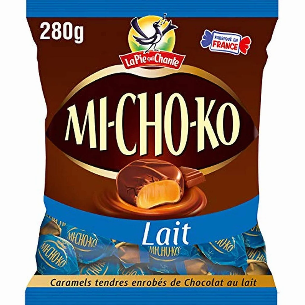 LA Pie QUI Chante Caramels tendres enrobés de Chocolat au Lait Mi-Cho-Ko - 280 g