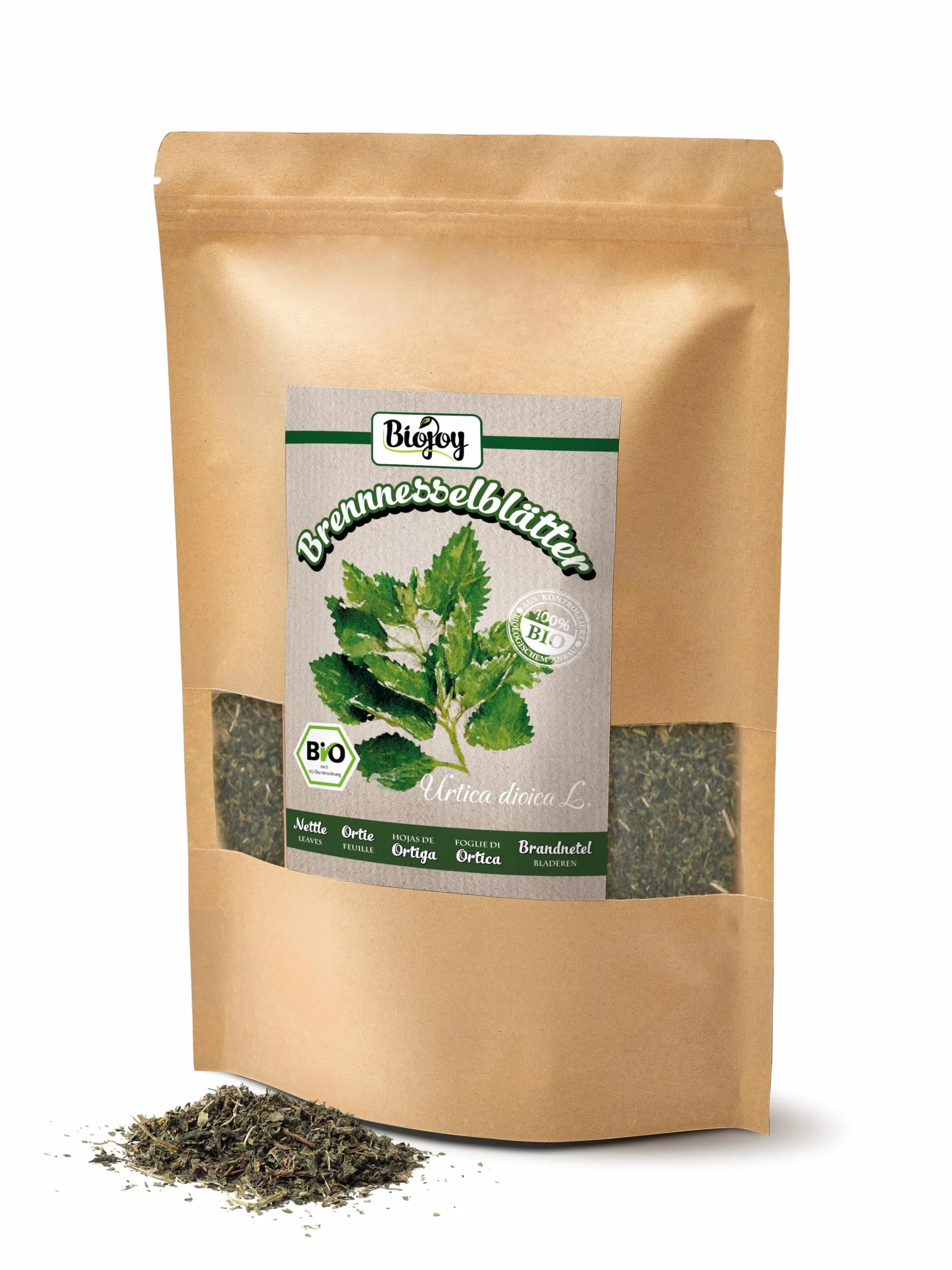 Biojoy BIO-Liście Pokrzywy (250 g), suszony i posiekane, herbata z pokrzywem, bez dodatków (Urtica dioica)