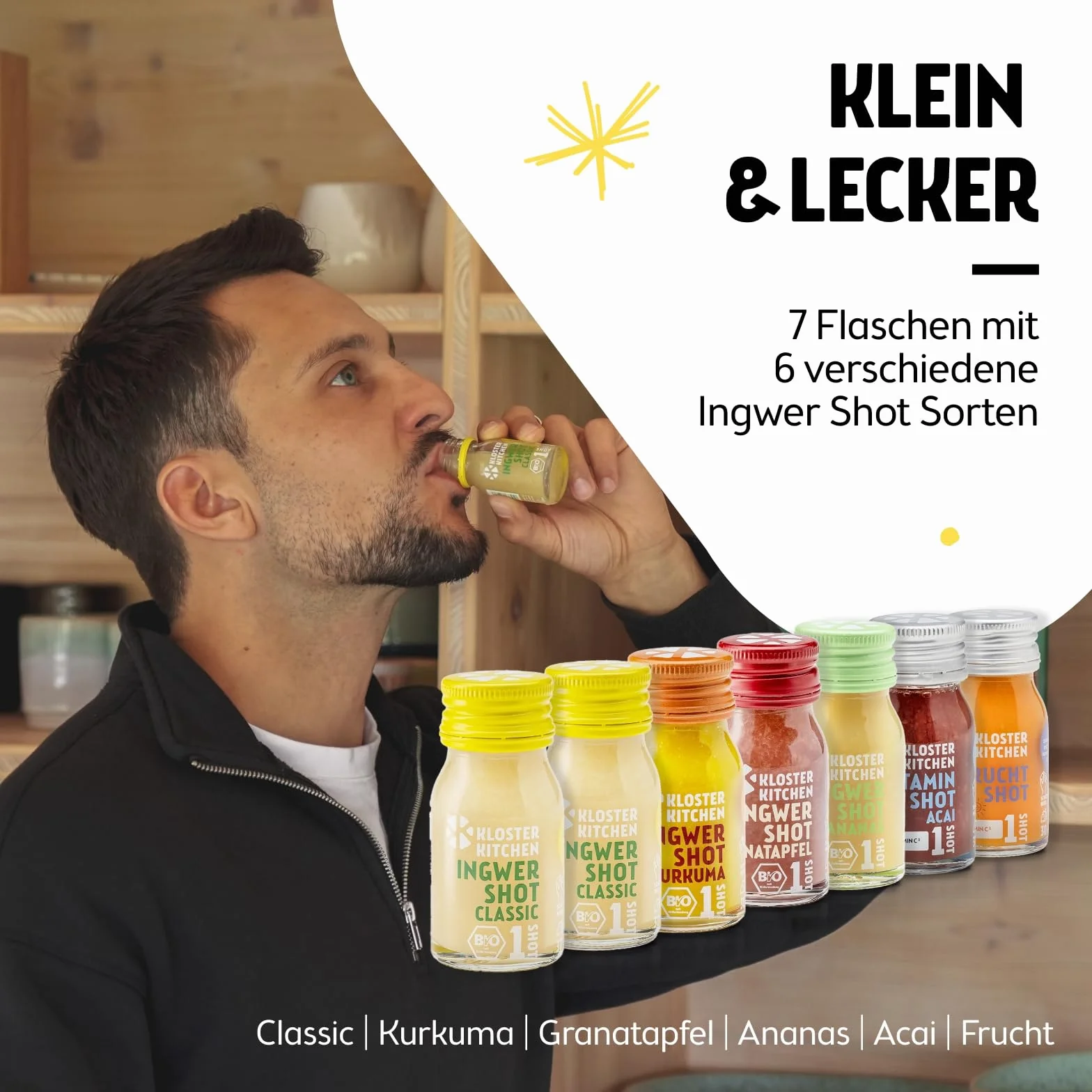 Kloster Kitchen kalendarz adwentowy, organiczny imbir, 7 butelek 30 ml
