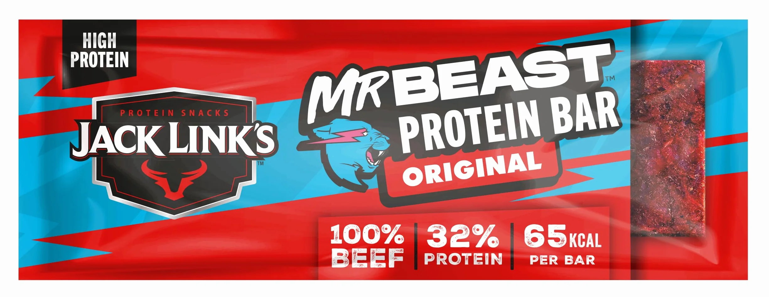 Jack Link's Original Proteinowy Baton z Wołowiny, Niskowęglowodanowe Batony Białkowe, Wysokobiałkowa Przekąska (14 x 22.5 G)