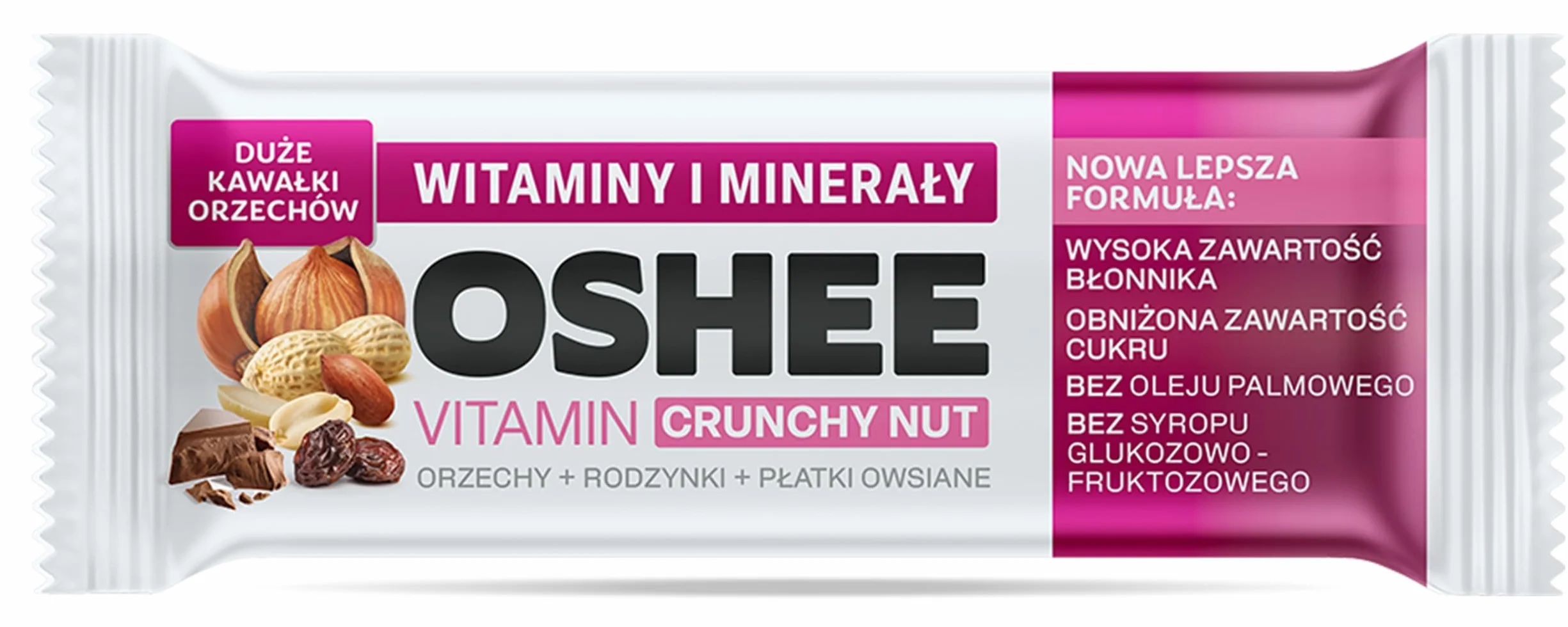 25x OSHEE Vitamin musli bar witaminy i minerały rodzynki orzechy 40 g
