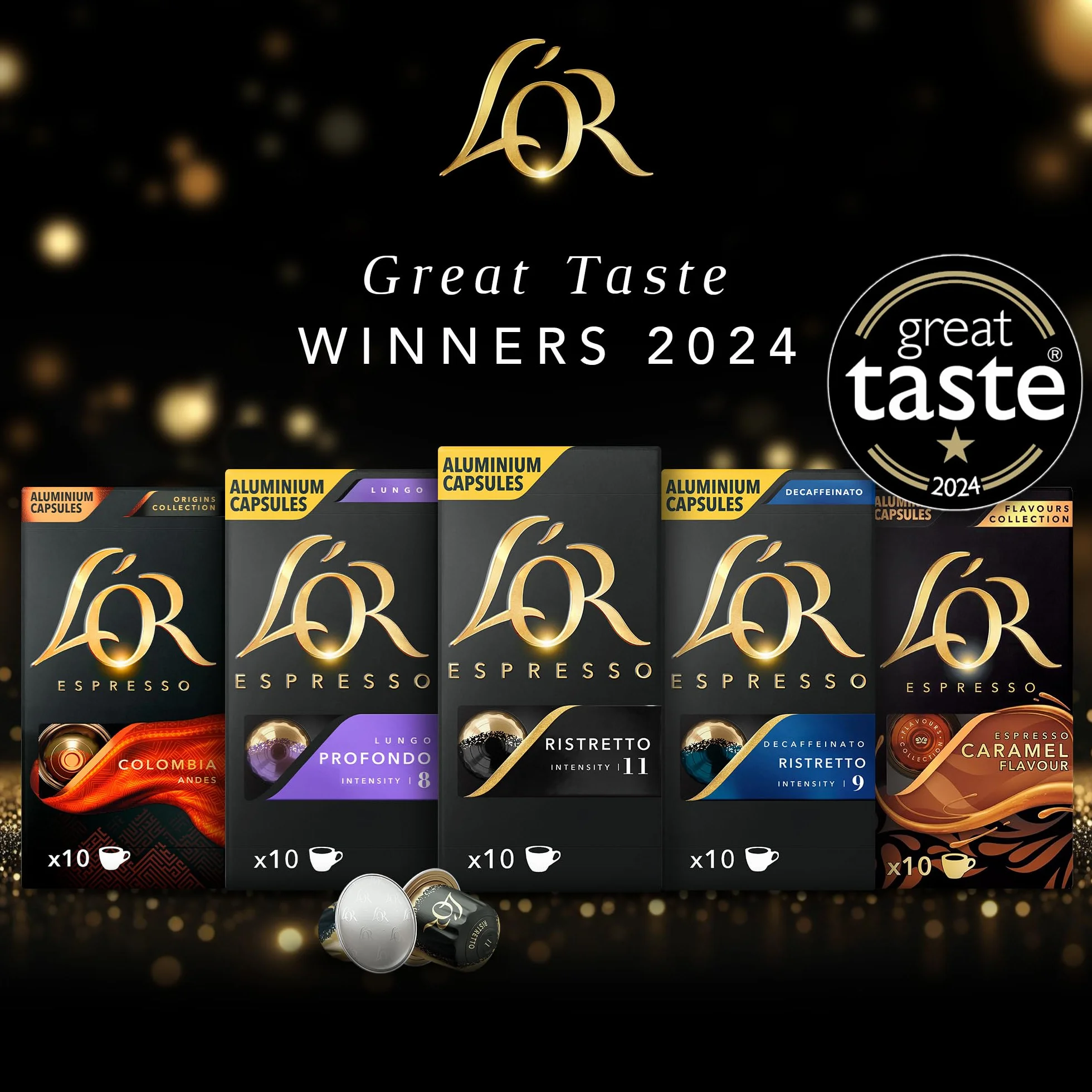 L'OR Ristretto (104 g), 20 szt. kapsułek do kawy Lor, kompatybilne z Nespresso, mocny aromat, zrównoważona uprawa