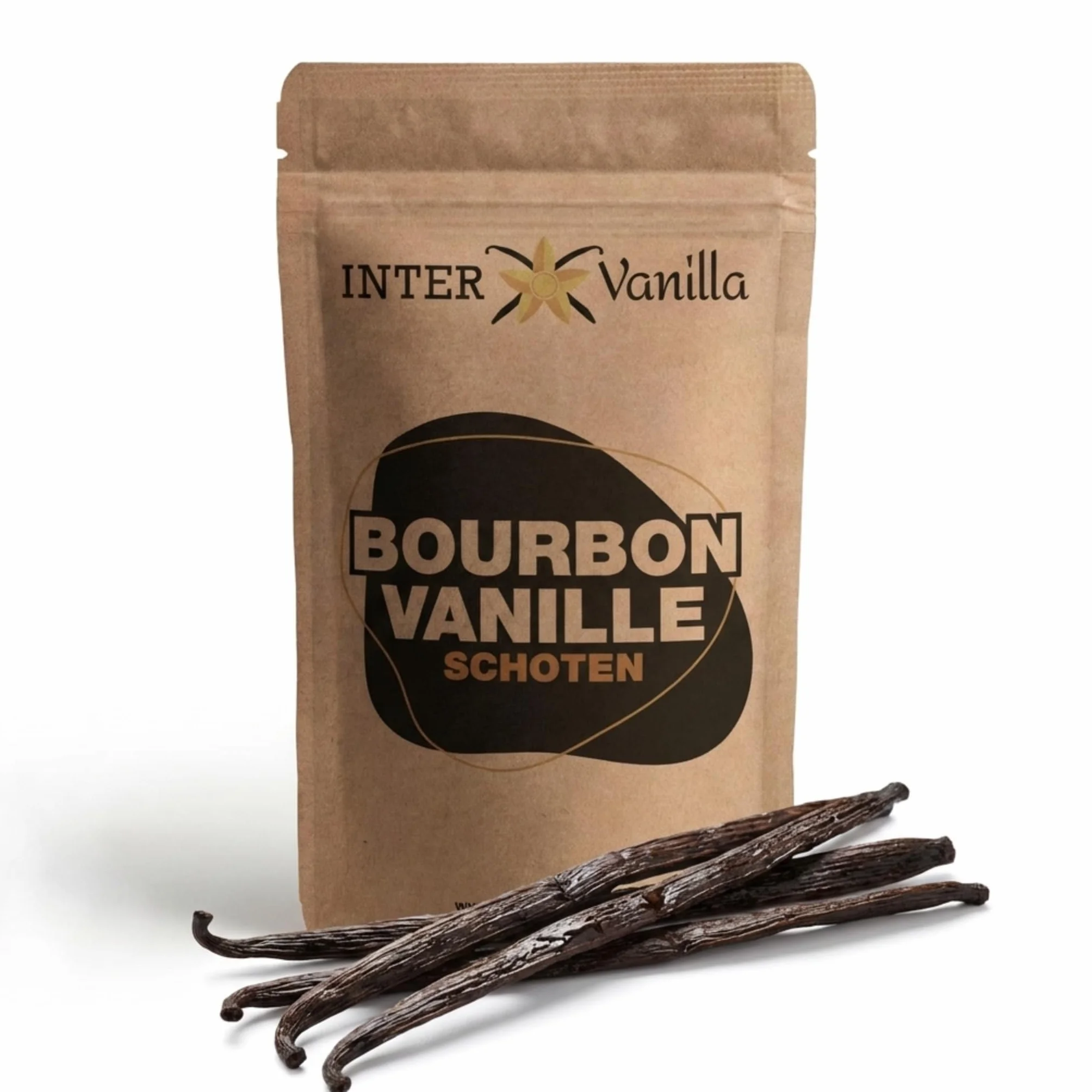 InterVanilla Bourbon laski wanilii 10 sztuk, 12-13 cm strąki wanilii w jakości premium z Madagaskaru do pieczenia, gotowania i słodkich potraw. Waniliowe kapsułki