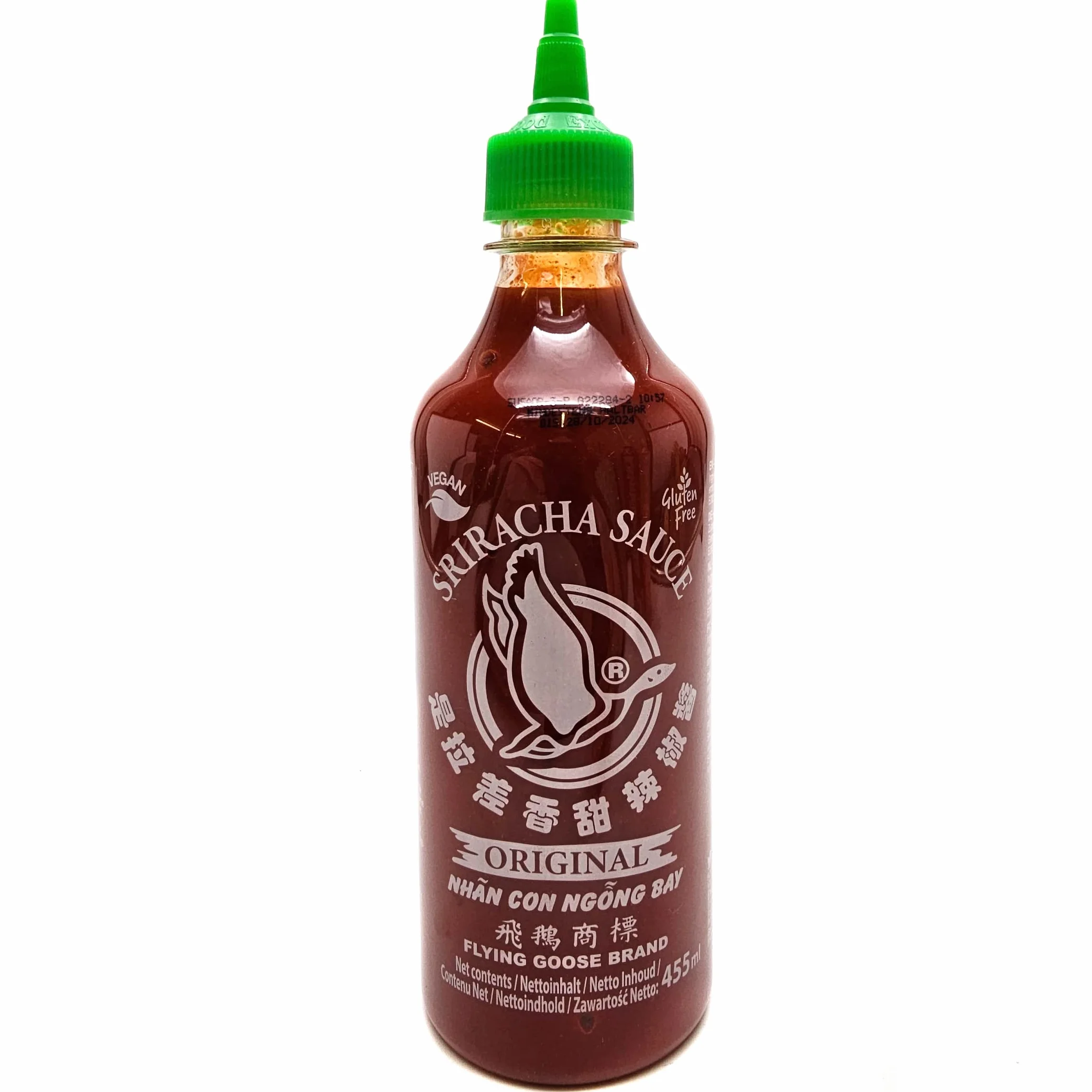 esnado Zestaw 6 sosów, Sriracha, Hot Chili, Flying Goose, 6 x 455 ml, sos chilli z zawieszką w kształcie smoka