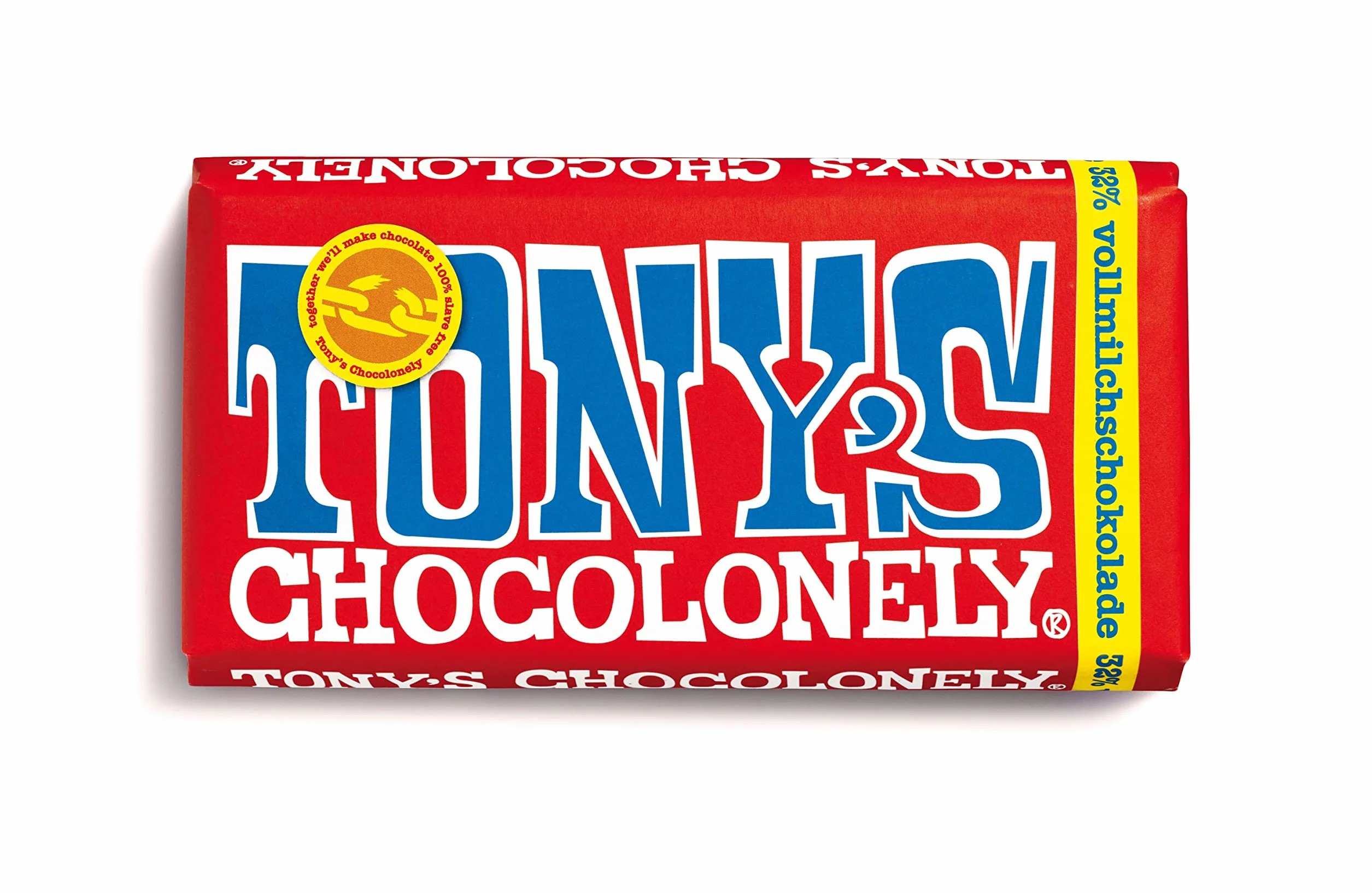 Tony's Chocolonely - czekolada mleczna 32% - tablica czekolada - 180 gramów - Belgium Fairtrade Chocolate