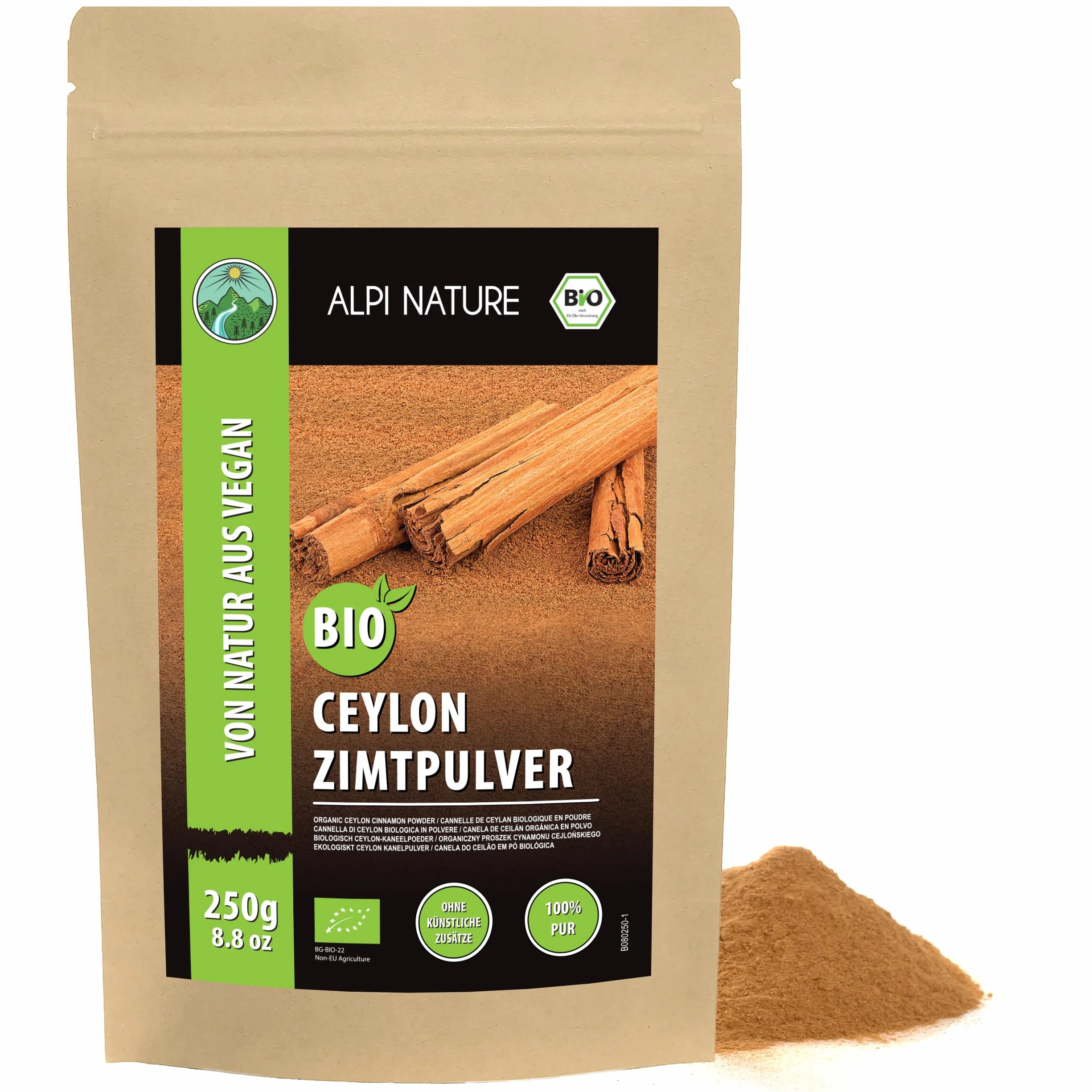 Alpi Nature Ekologiczny Proszek z Cynamonu Cejlońskiego 250g, Mielone Laski Cynamonu Cejlońskiego w Proszku