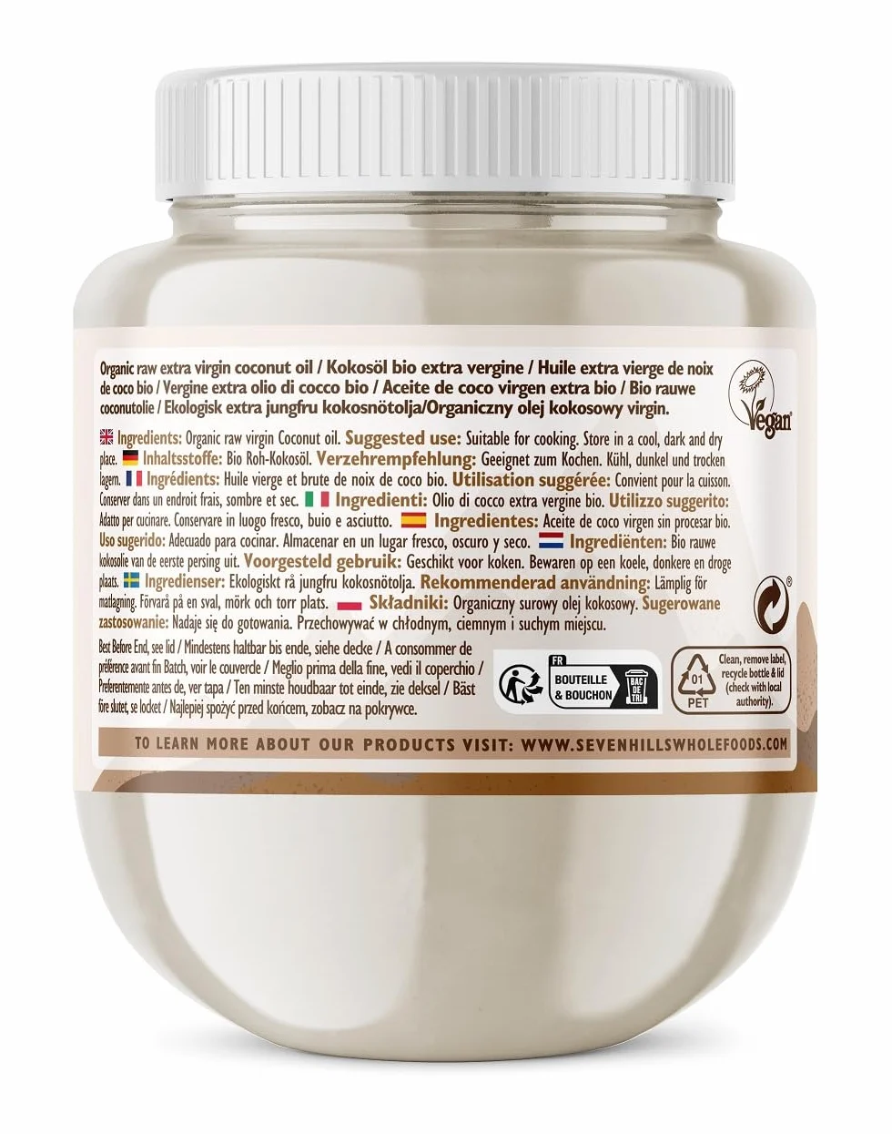 Sevenhills Wholefoods Organiczny Olej Kokosowy Extra Vergine 1L