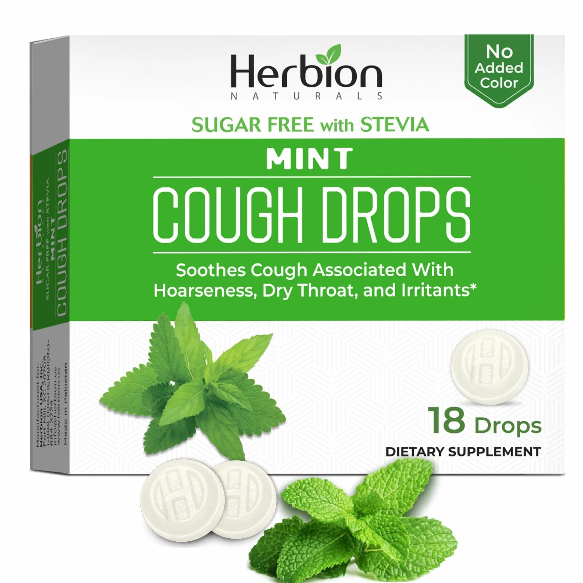 Herbion Naturals krople na kaszel bez cukru o naturalnym smaku mięty – 18 tabletek do ssania – 48 sztuk 846 tabletek do ssania.