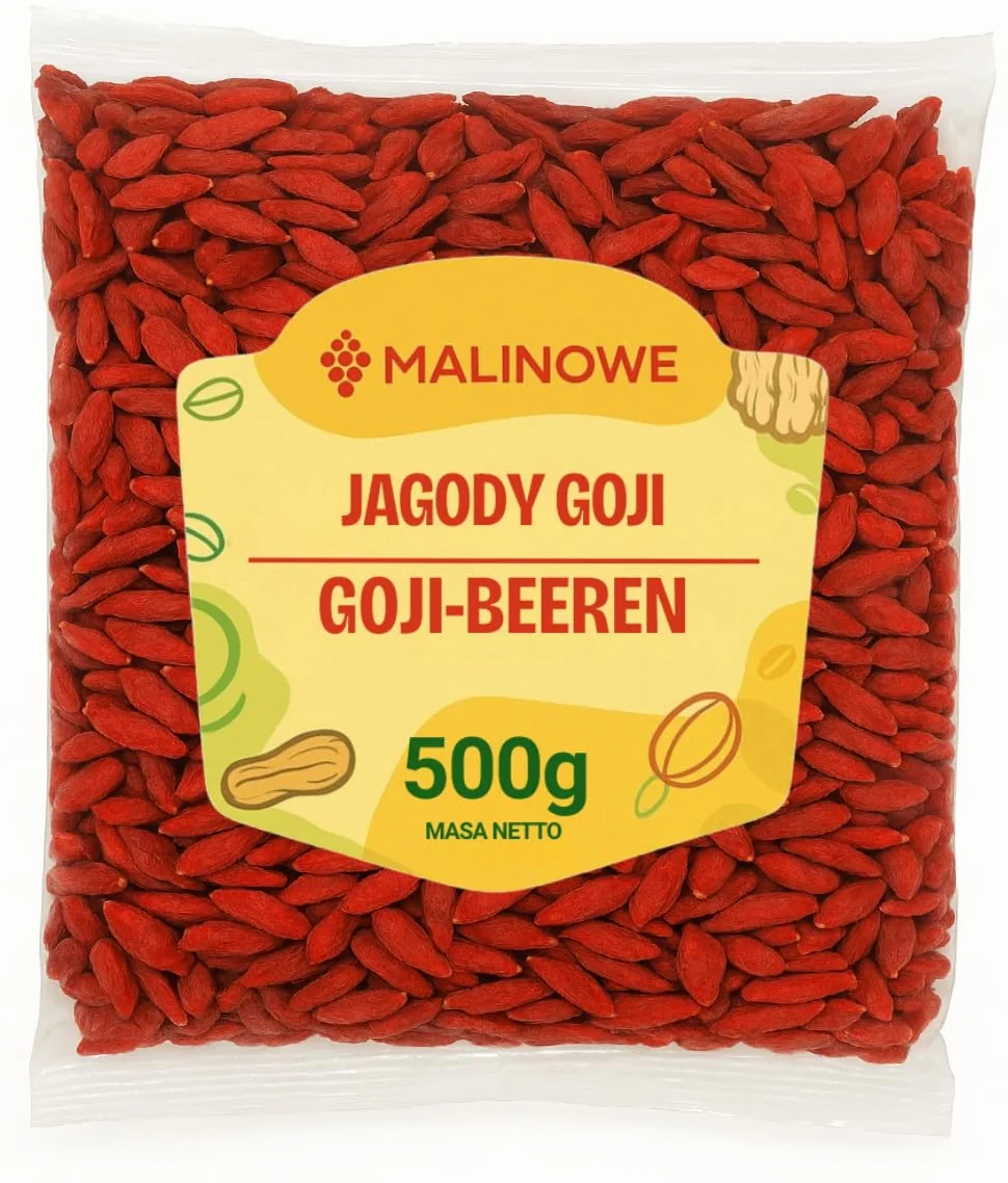 Malinowe JAGODY GOJI SUSZONE 500g Goja Naturalna Jakość Premium