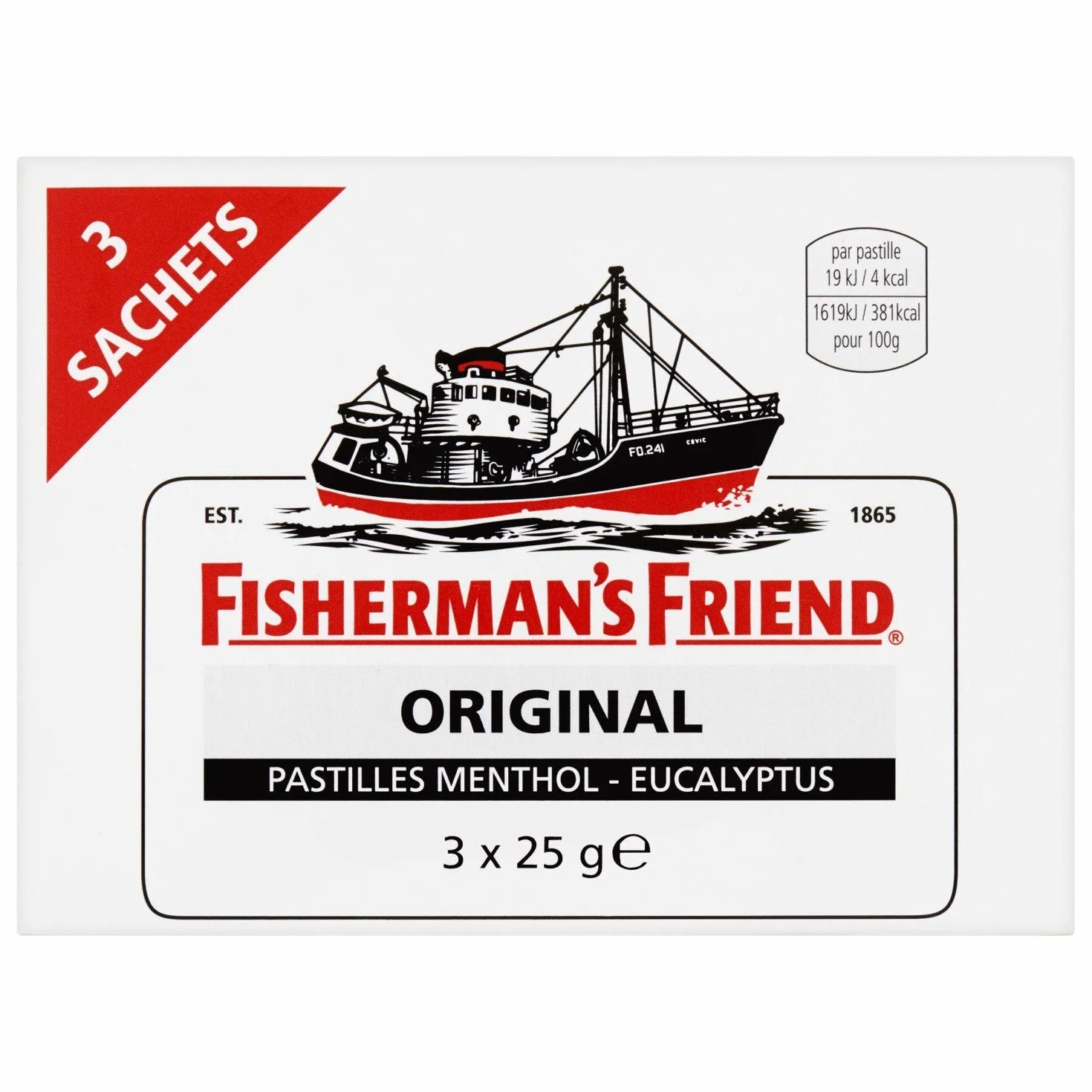 FISHERMAN's FISHERMAN'S FRIEND cukierki mentolowe 3 saszetki po 25 g