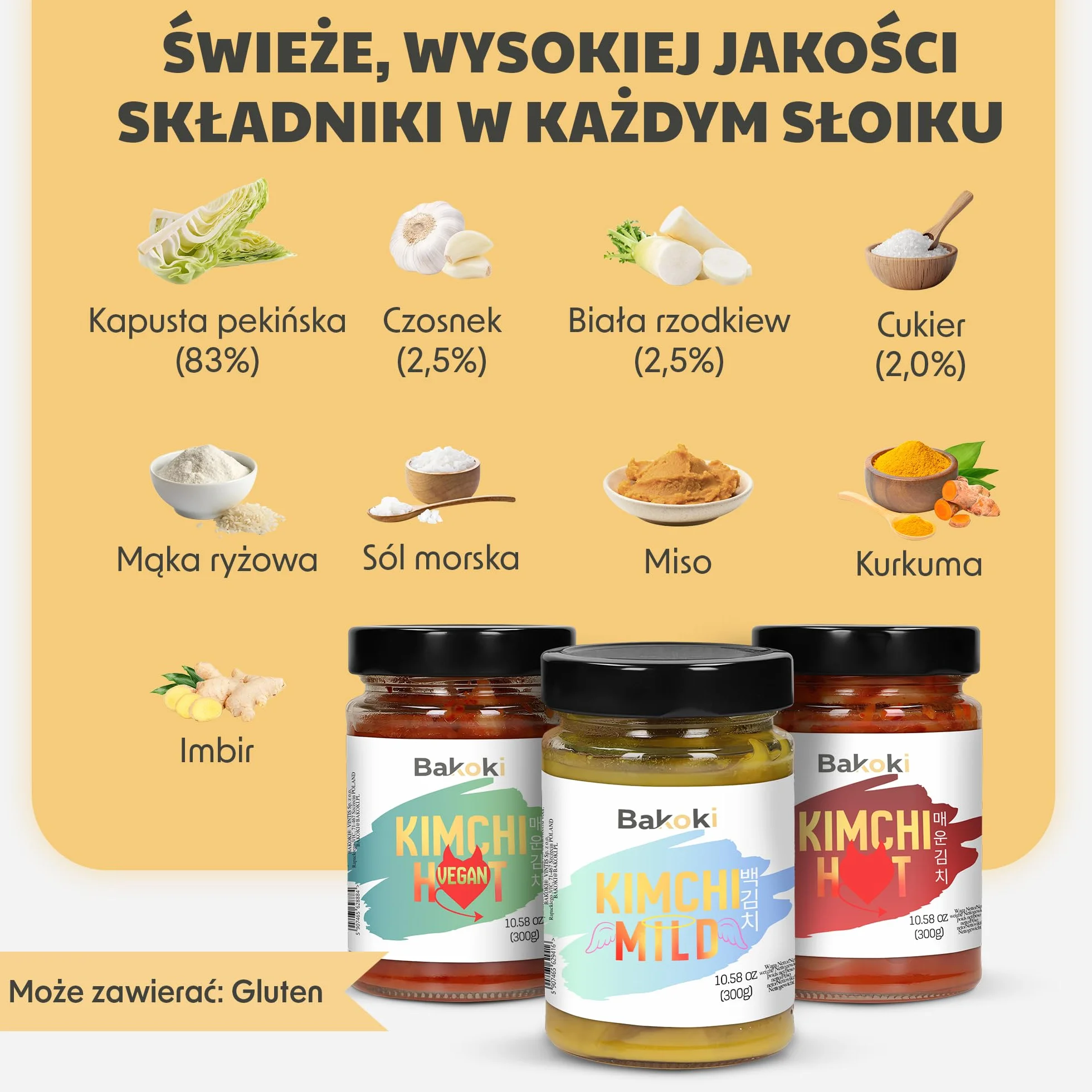 Bakoki KIMCHI Originales koreanisches Rezept - 3er Pack