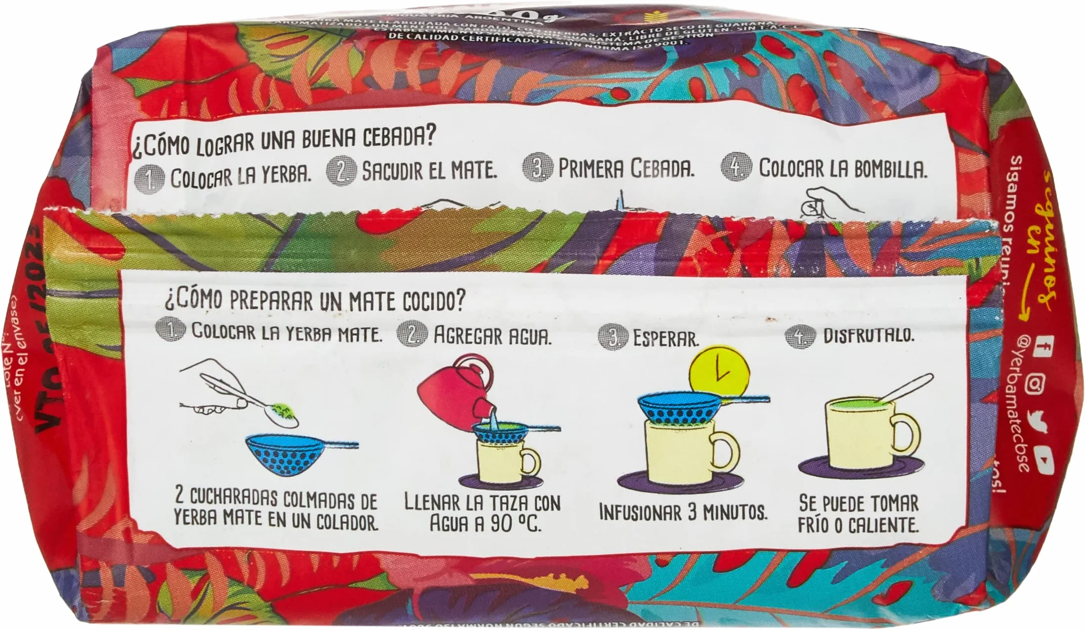 CBSÃ Herbata Mate - Energia - z Guaraná, 1 opakowanie (1 x 500 g)