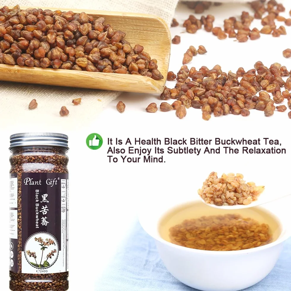 Organic Black Buckwheat Tea 240g 8.46oz Pieczona herbata gryki bez kofeiny bezglutenowa naturalna