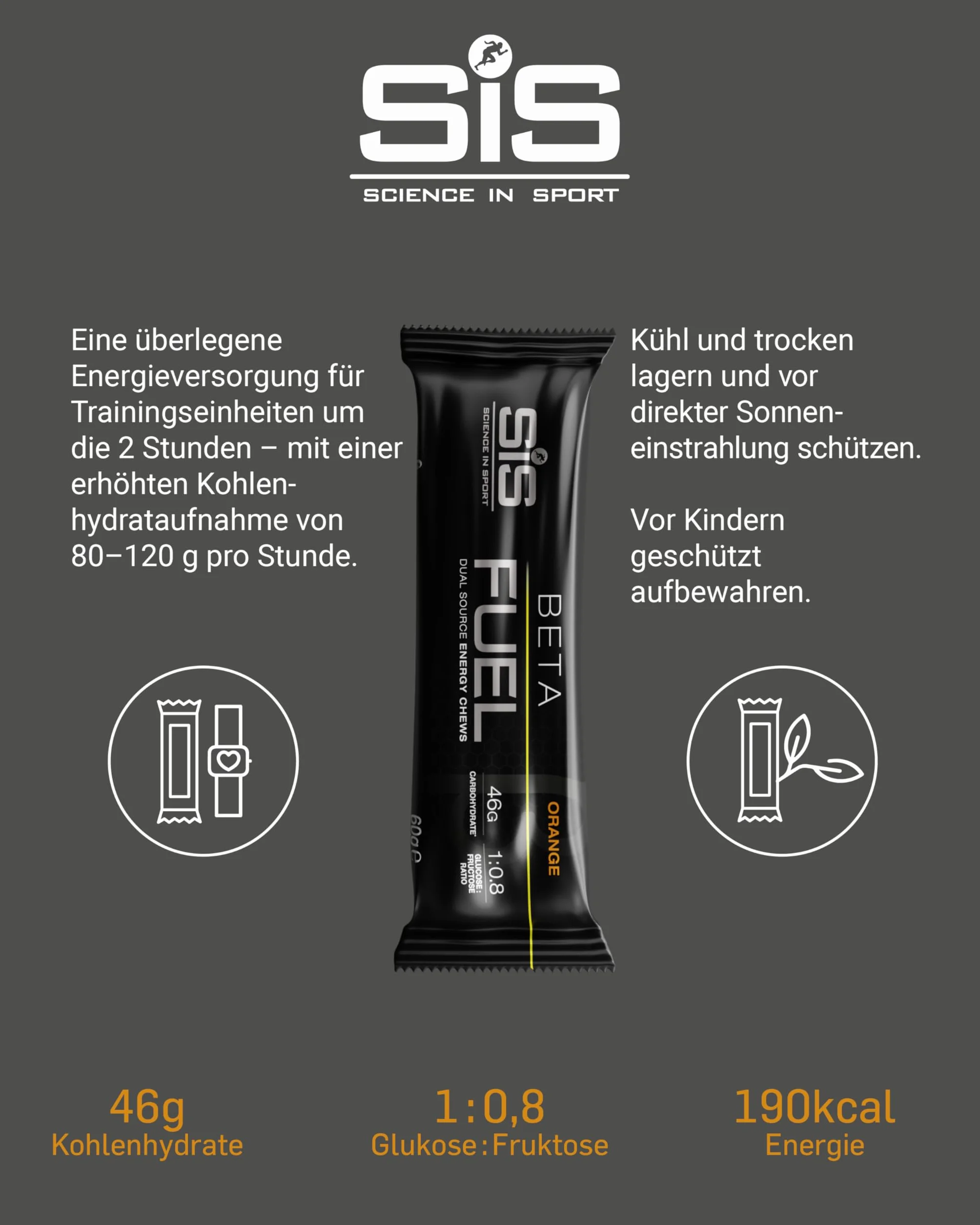SIS Beta Fuel Energy Chews Orange 20x60g Batony Energetyczne