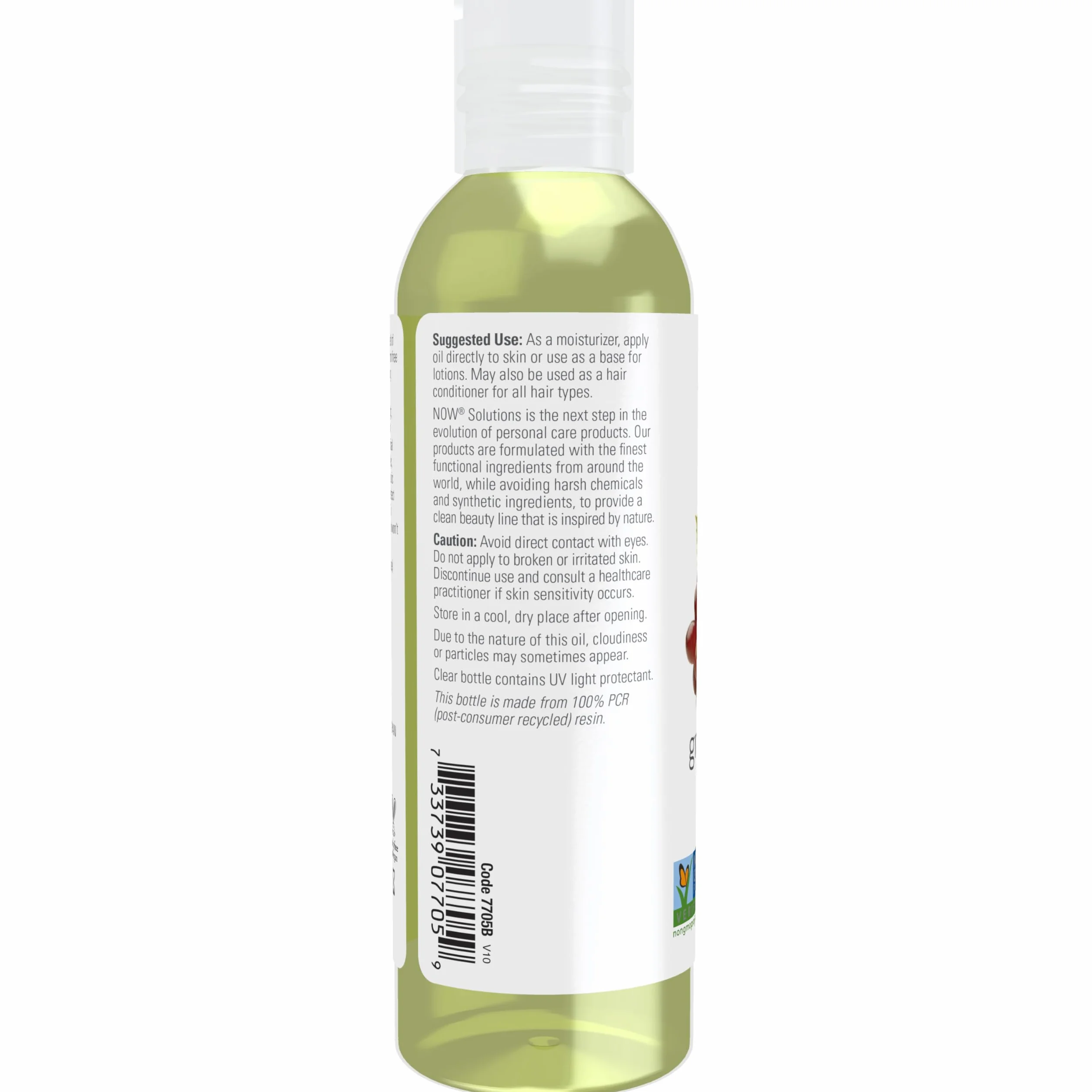 Solutions, olej z pestek winogron, 4 uncje płynne (118 ml) - Now Foods