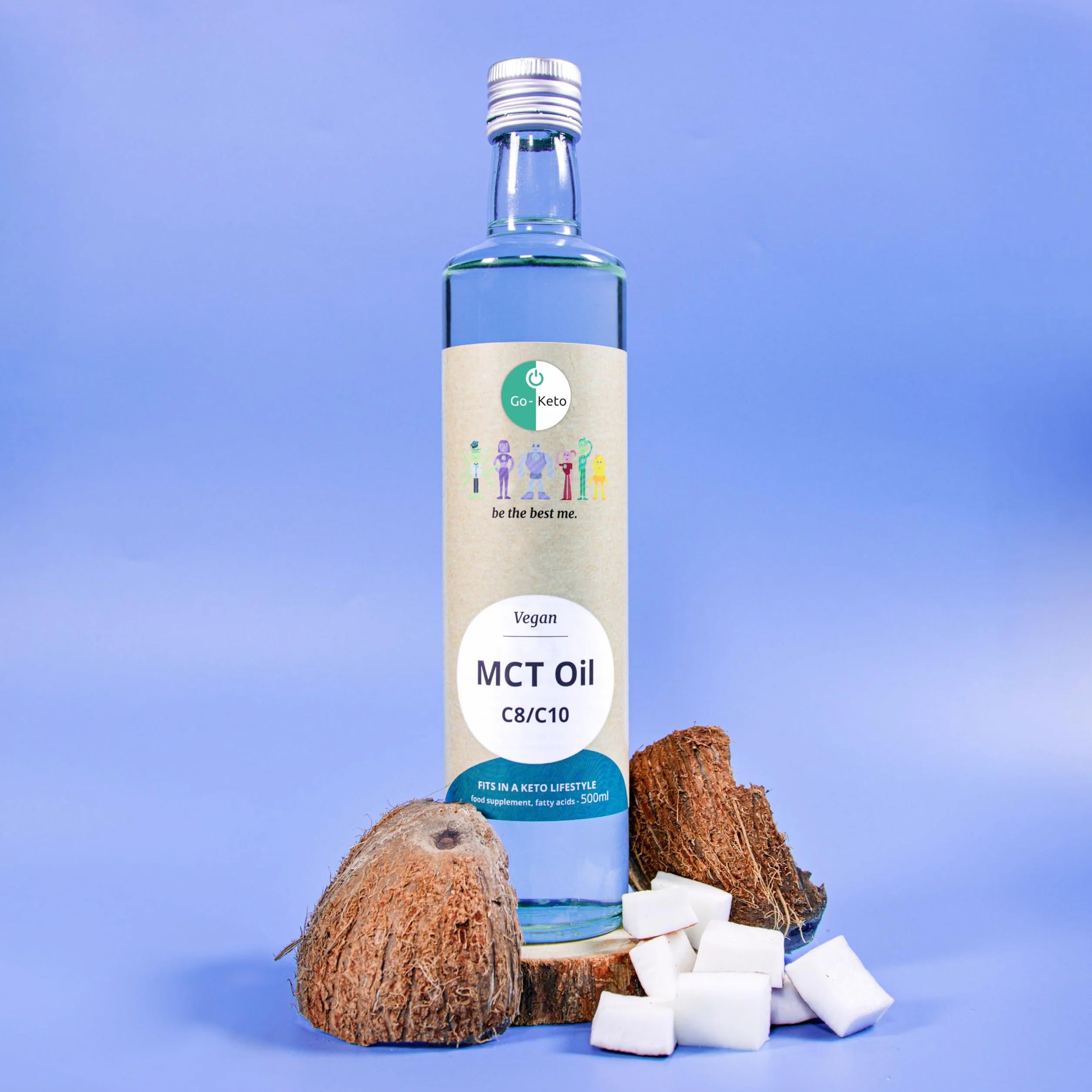 Go-Keto MCT Oil olej MCT 500 ml C8/C10, 100% olej kokosowy, bez oleju palmowego, do diety ketogenicznej