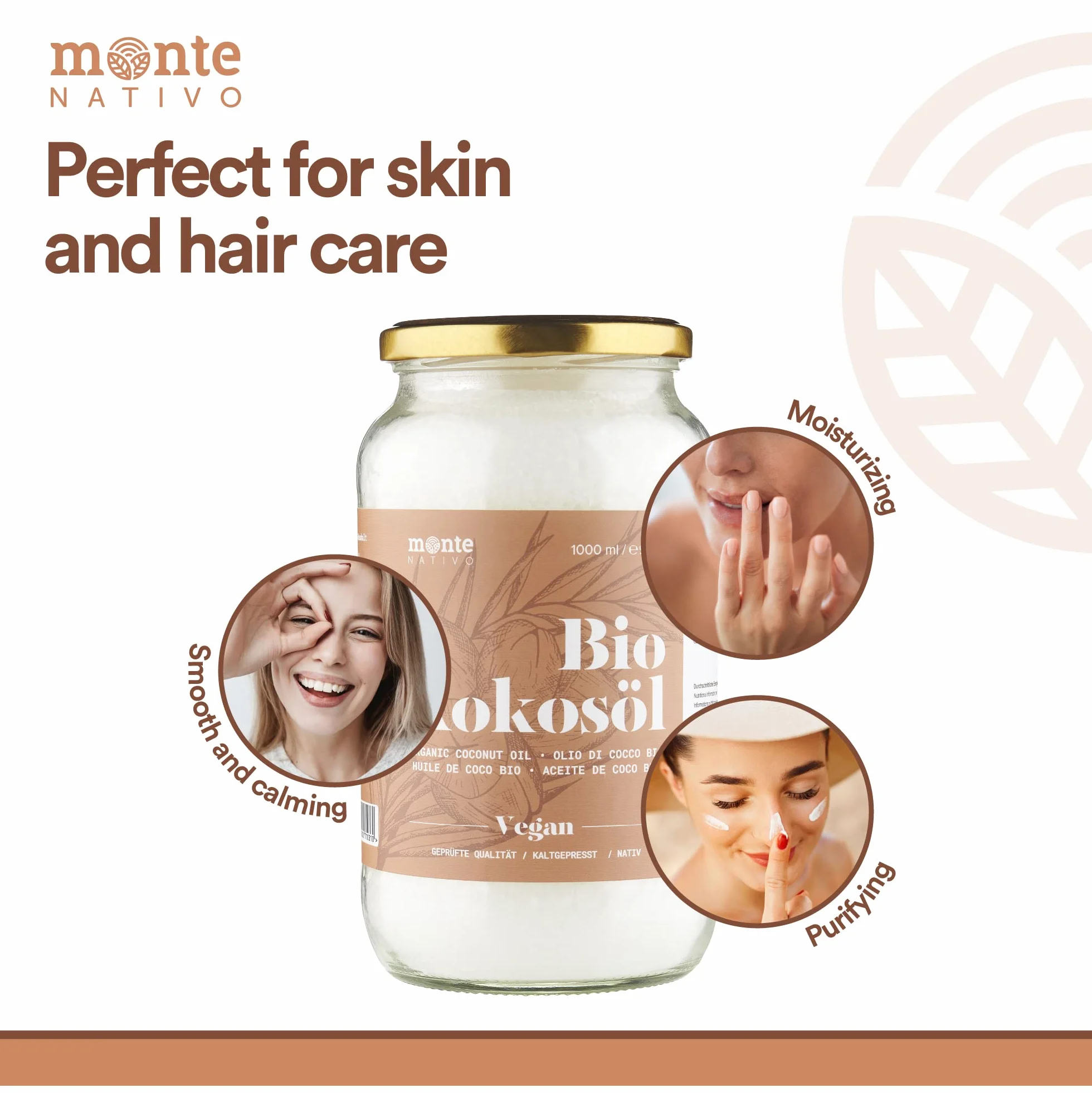 MonteNativo Bio olej kokosowy 1. tłoczenie na zimno 3 x 1000 ml