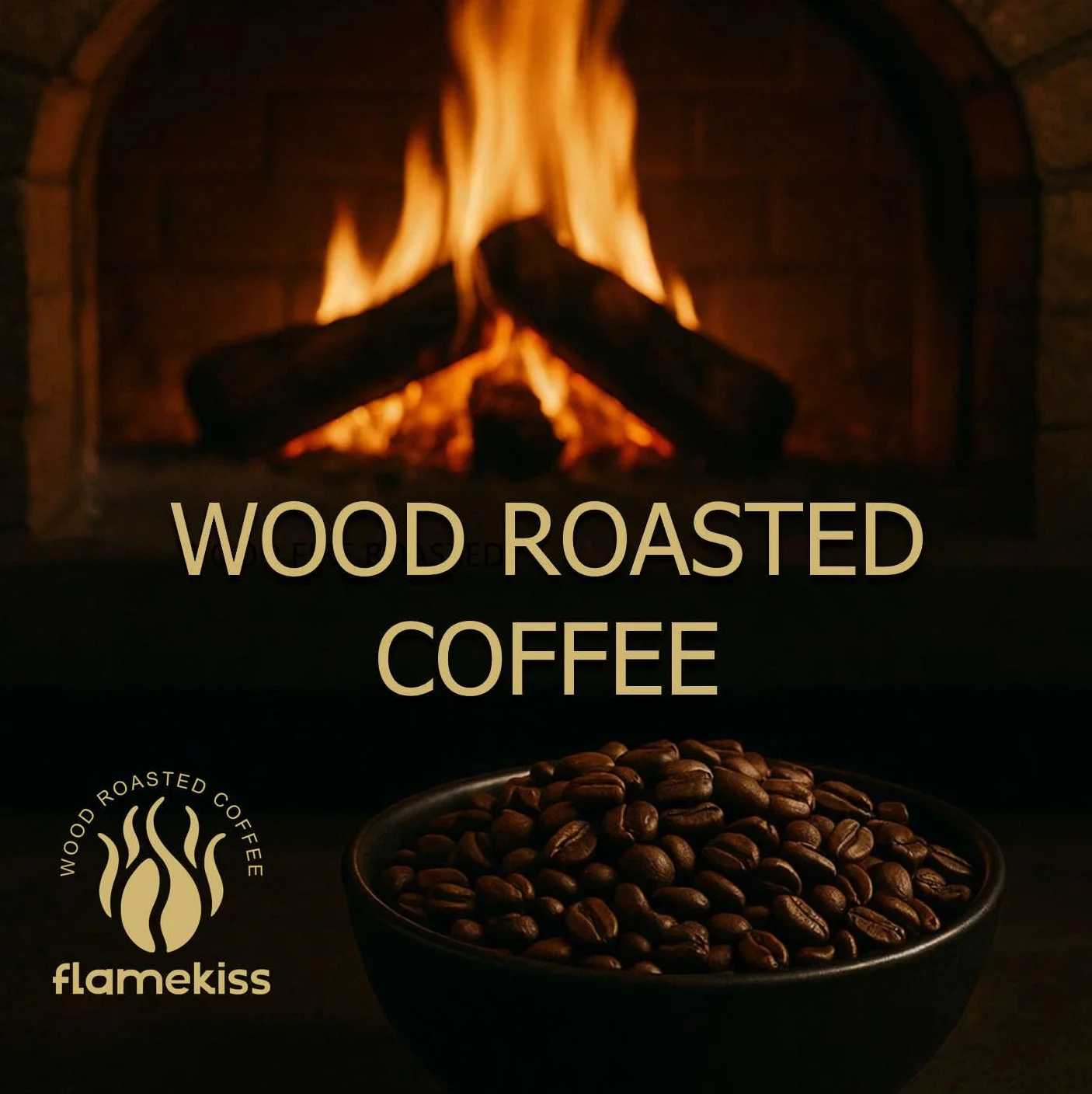 Flamekiss Ziarna kawy 250 g – najwyższej jakości rzemieślnicze ziarna Arabiki i Robusty Espresso palone w piecu opalanym drewnem, zapewniające bogate, aromatyczne doznania z kawy ziarnistej