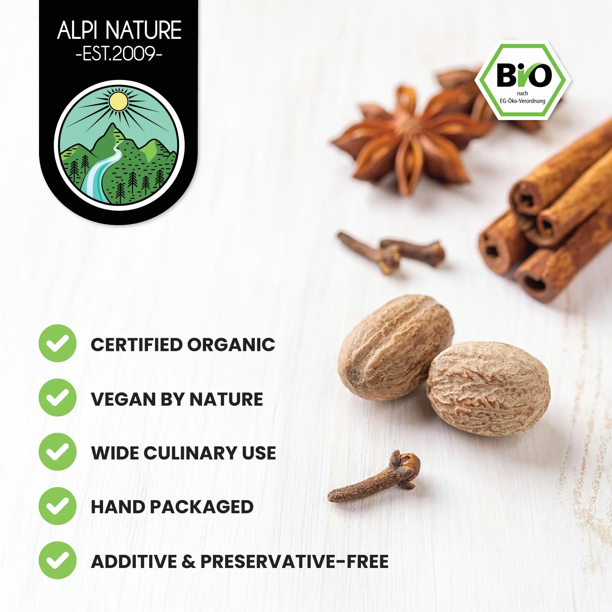 Alpi Nature Ekologiczny Proszek z Cynamonu Cejlońskiego 250g, Mielone Laski Cynamonu Cejlońskiego w Proszku