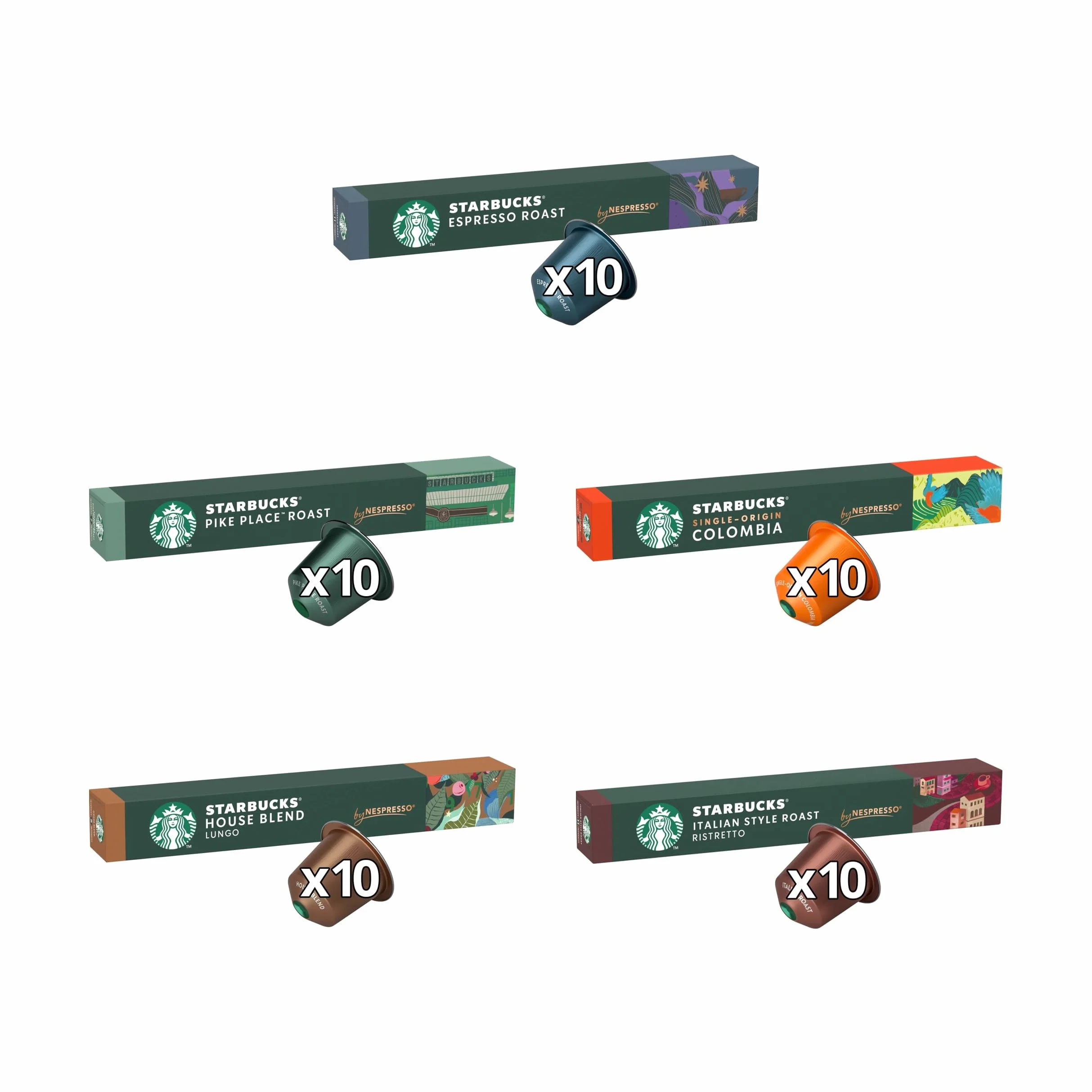 STARBUCKS Espresso Roast Variety Pack Kapsułki Kawy 100 Kapsułki Nespresso