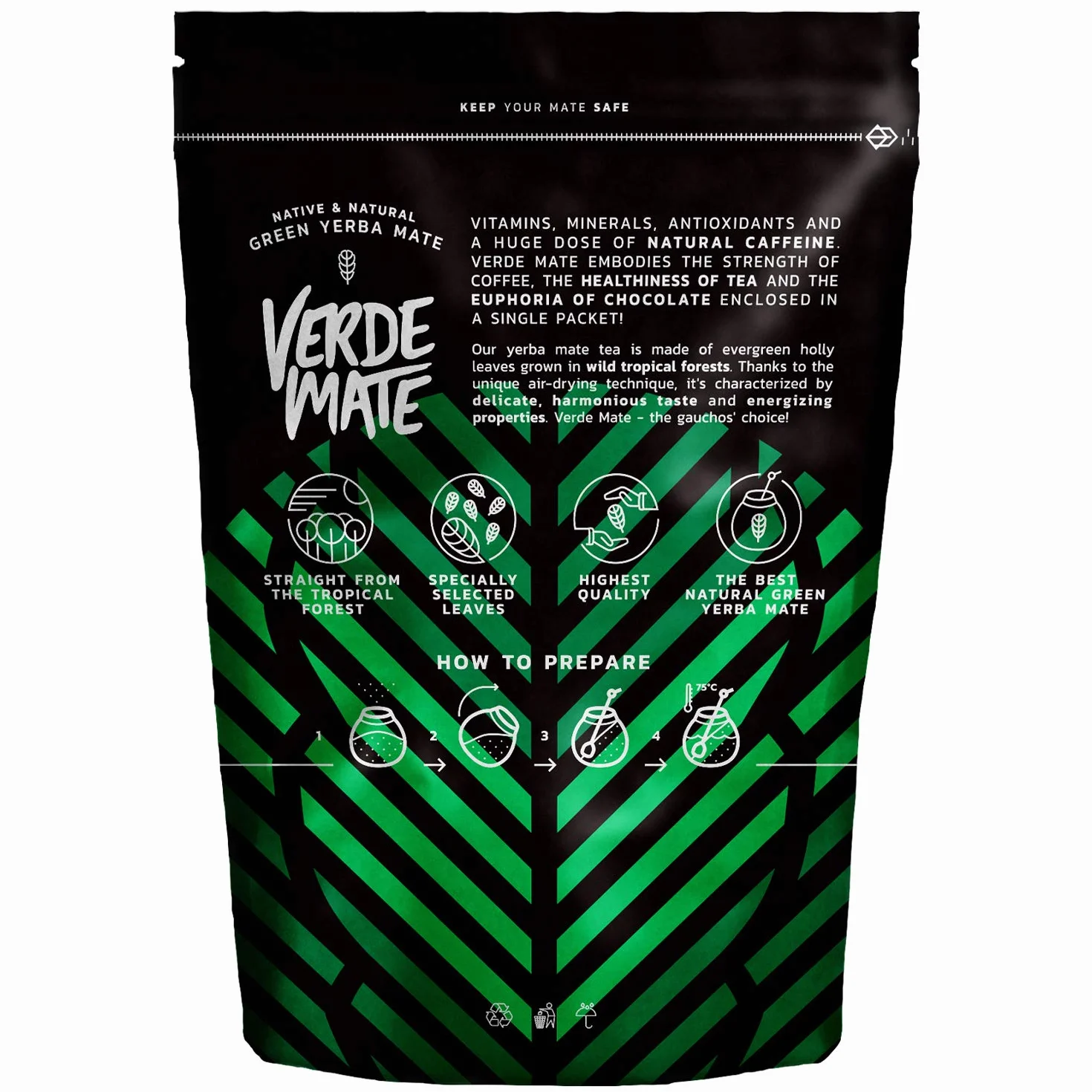 Verde Mate Green Guayusa Jazmín 0,5 kg | Wyjątkowa yerba mate z guayusą i jaśminem 500 g | Podwójna moc pobudzenia | Delikatna w smaku | Jedyna taka herbata yerba mate z Brazylii
