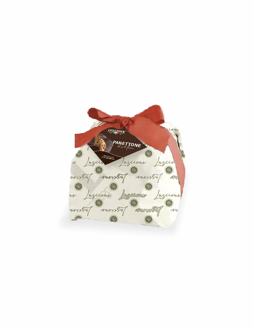Luscioux Il Moro Panettone z kroplami bardzo ciemnej czekolady 70%