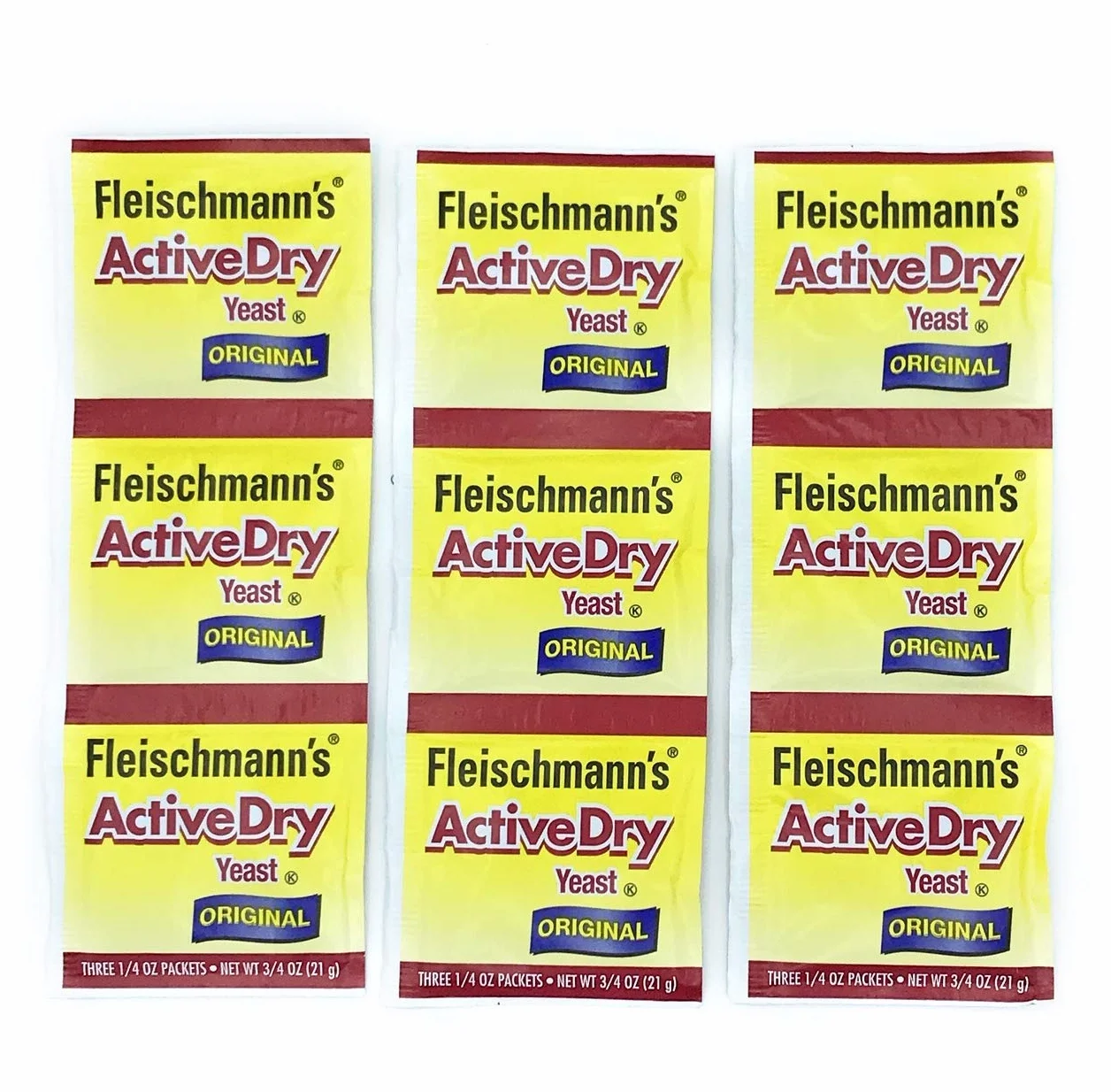 Fleischmann's Active Dry Yeast 0.75 oz Packet Pack of 9