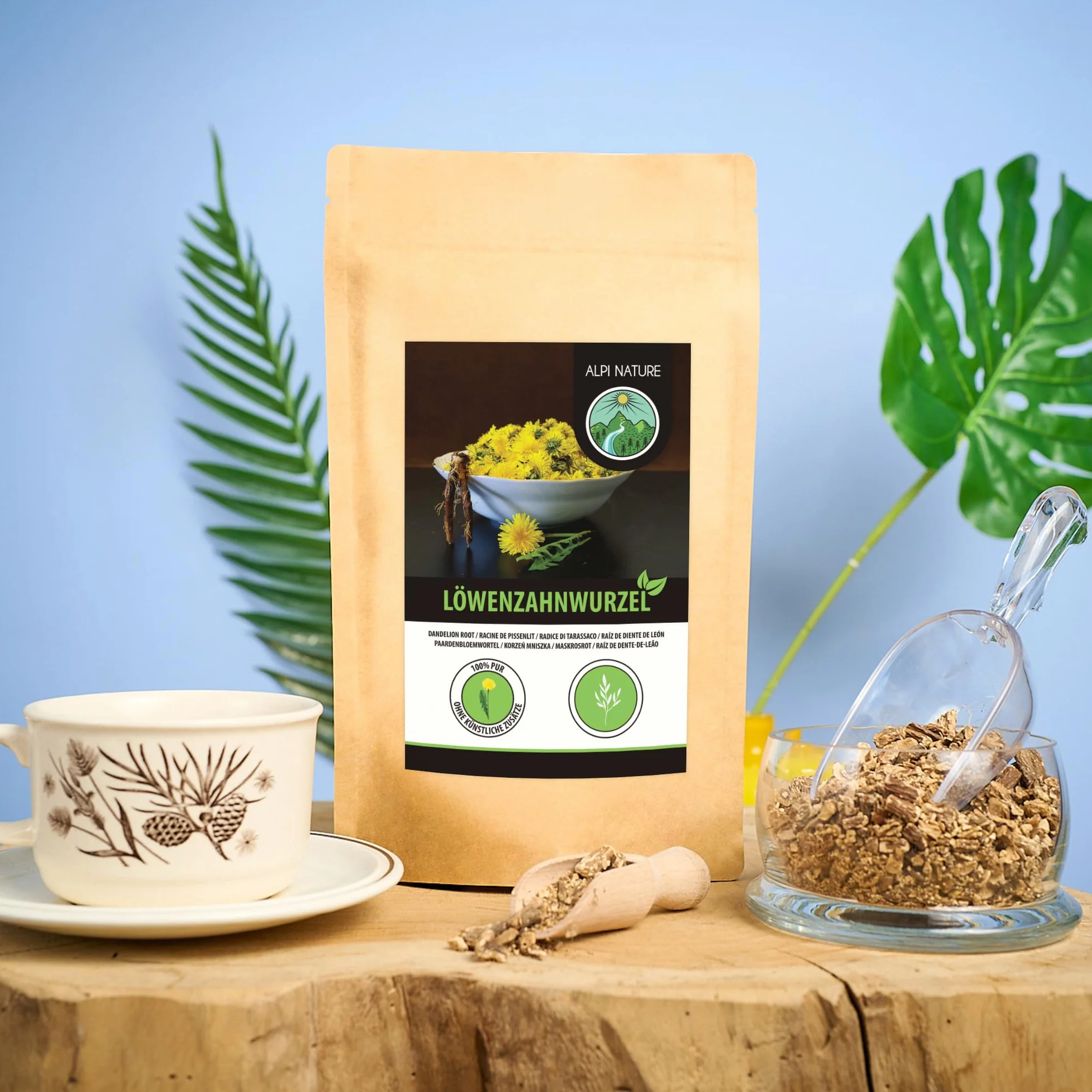 Alpi Nature Herbata z Korzenia Mniszka 250g, Suszone i Cięte Kawałki Korzenia Mniszka, Herbata Liściasta