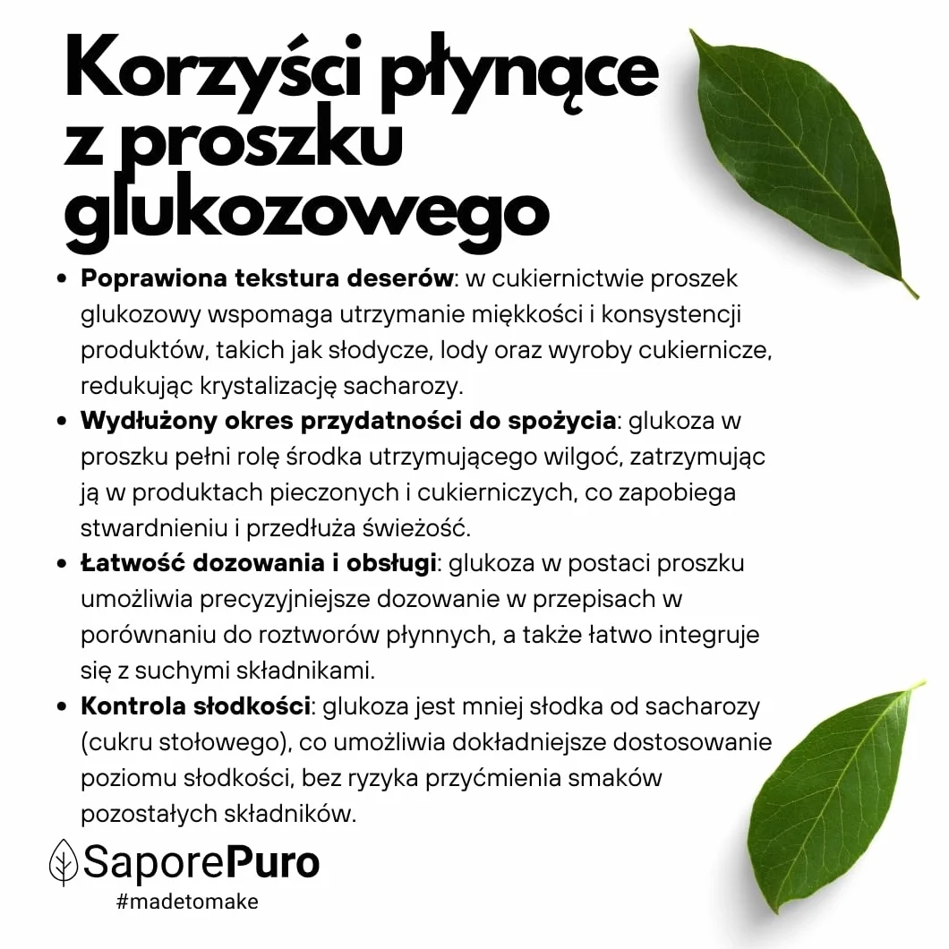 SaporePuro SYROP GLUKOZOWY w proszku 1,5 kg – idealny do lodów, sorbetów i deserów