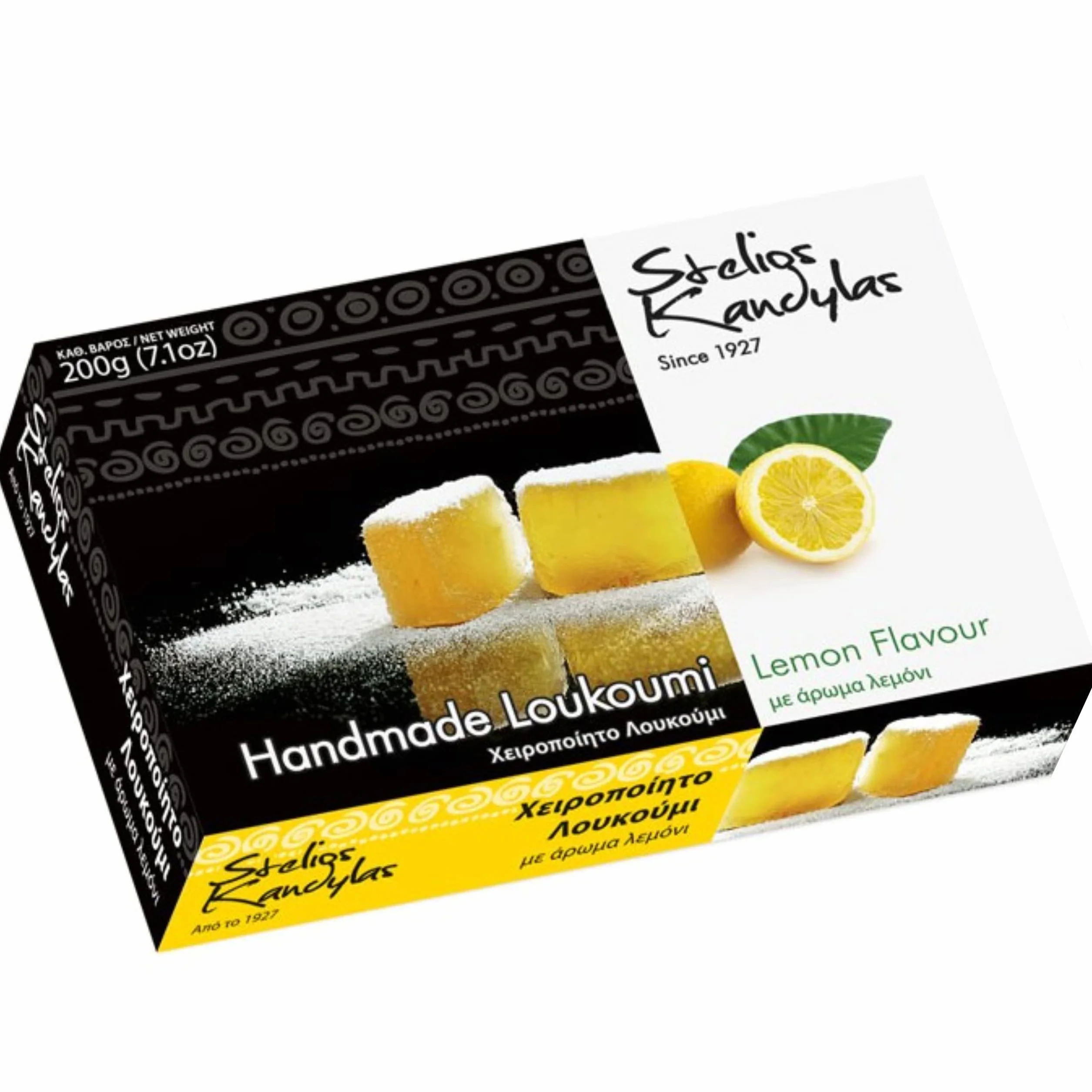 Kandylas Grecka Galaretka Loukoumi o Smaku Cytrynowym 200g, Ręcznie Robiony Tradycyjny Deser, Autentyczny Smak Grecji