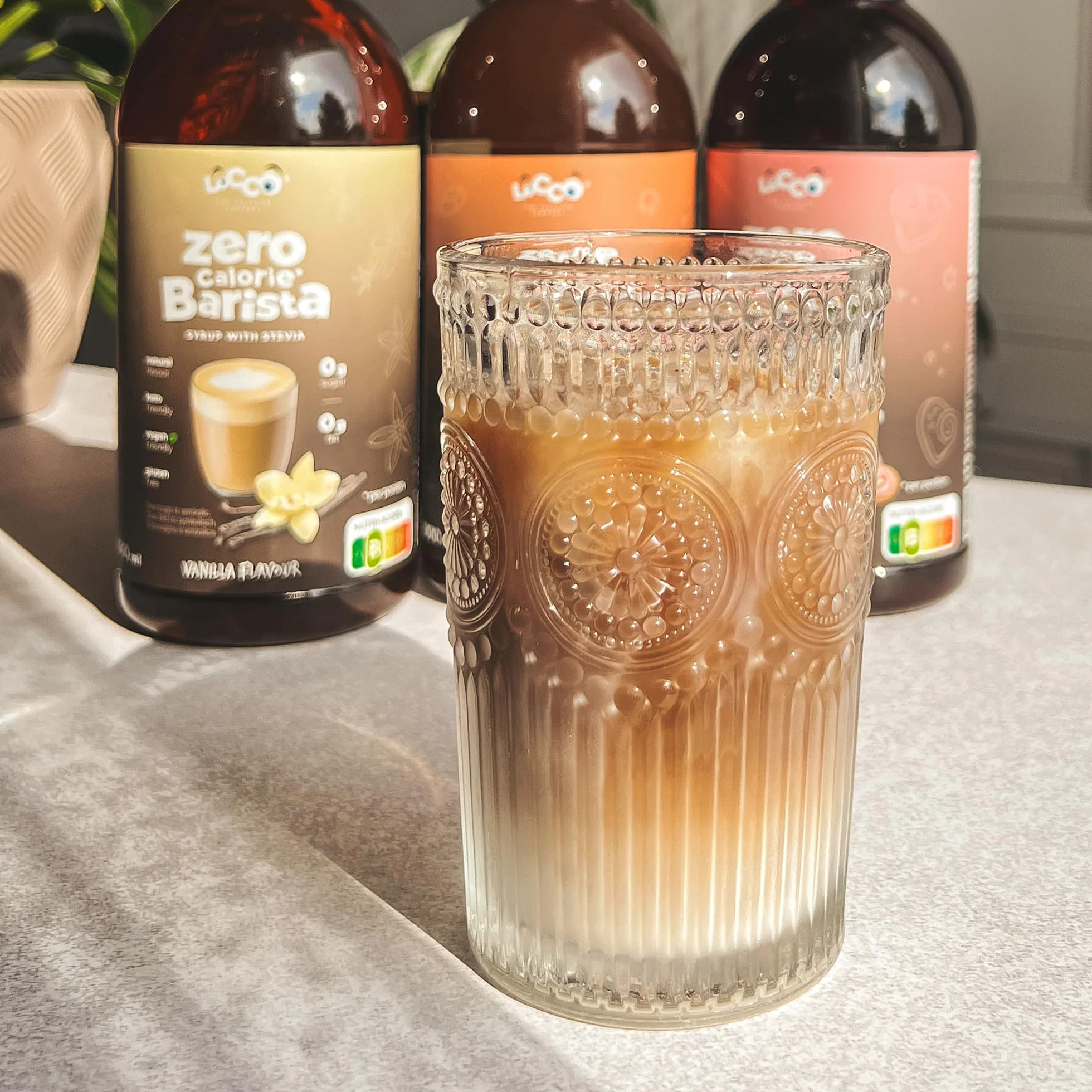 LoCCo Bezkaloryczny Syrop Barista do Kawy ze Stewią – Zero Kalorii, Bez Cukru, Keto (Smak Piernikowy) 1L