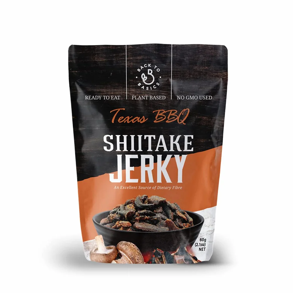 DJ & A Vegan Grzyb Jerky Texas BBQ 60 g, opakowanie 4 szt