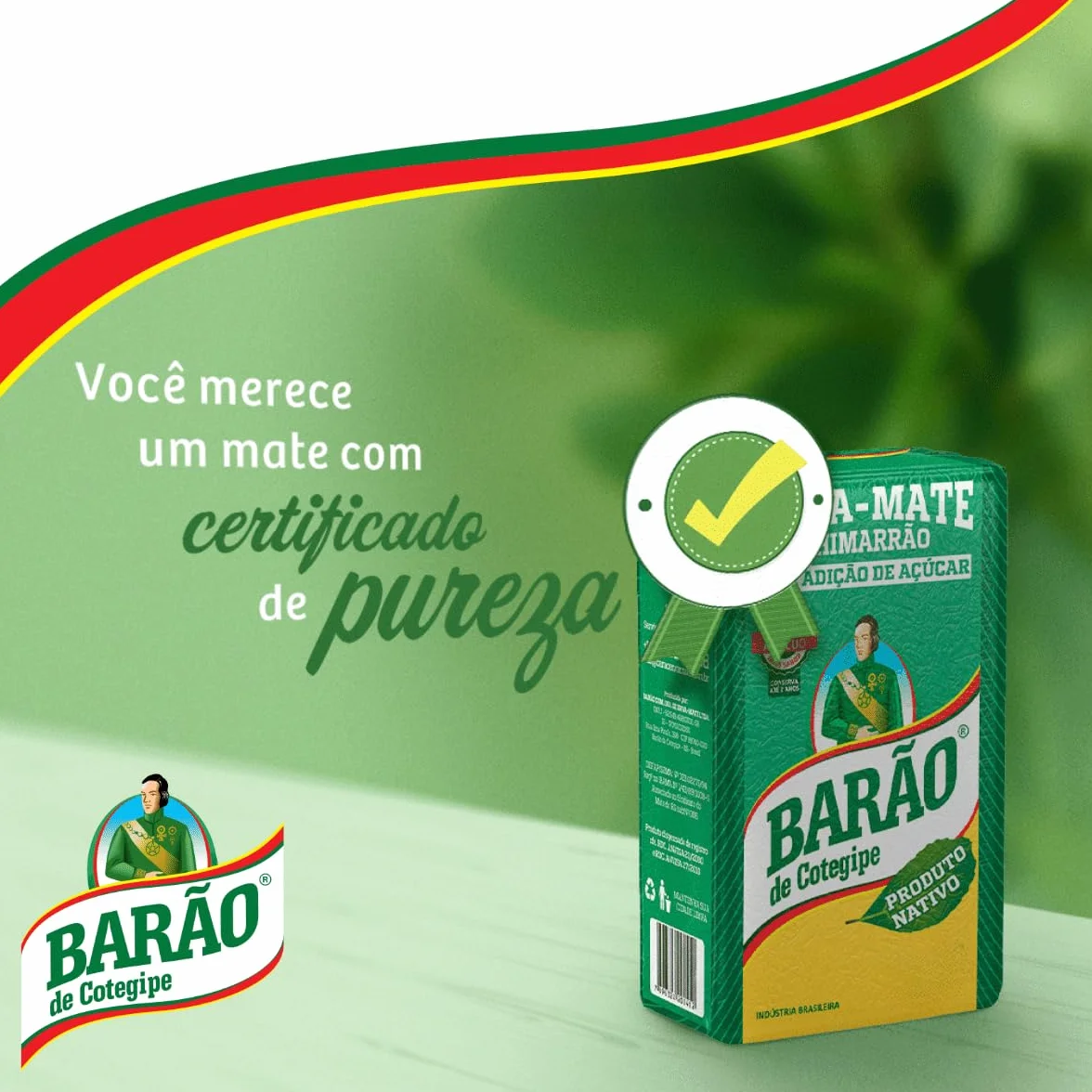 Yerba Mate Barao Nativa 1kg - BRCOFFEE - Herbata Yerba Mate - Mniejsza (Small) - Torba