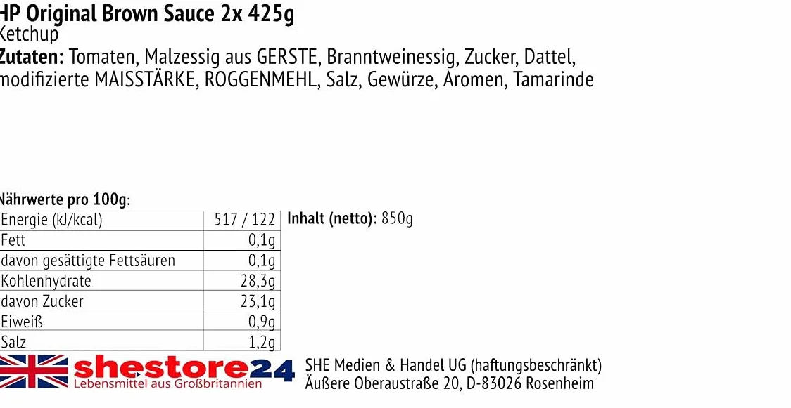 HP Sauce The Original 2 x 425 g