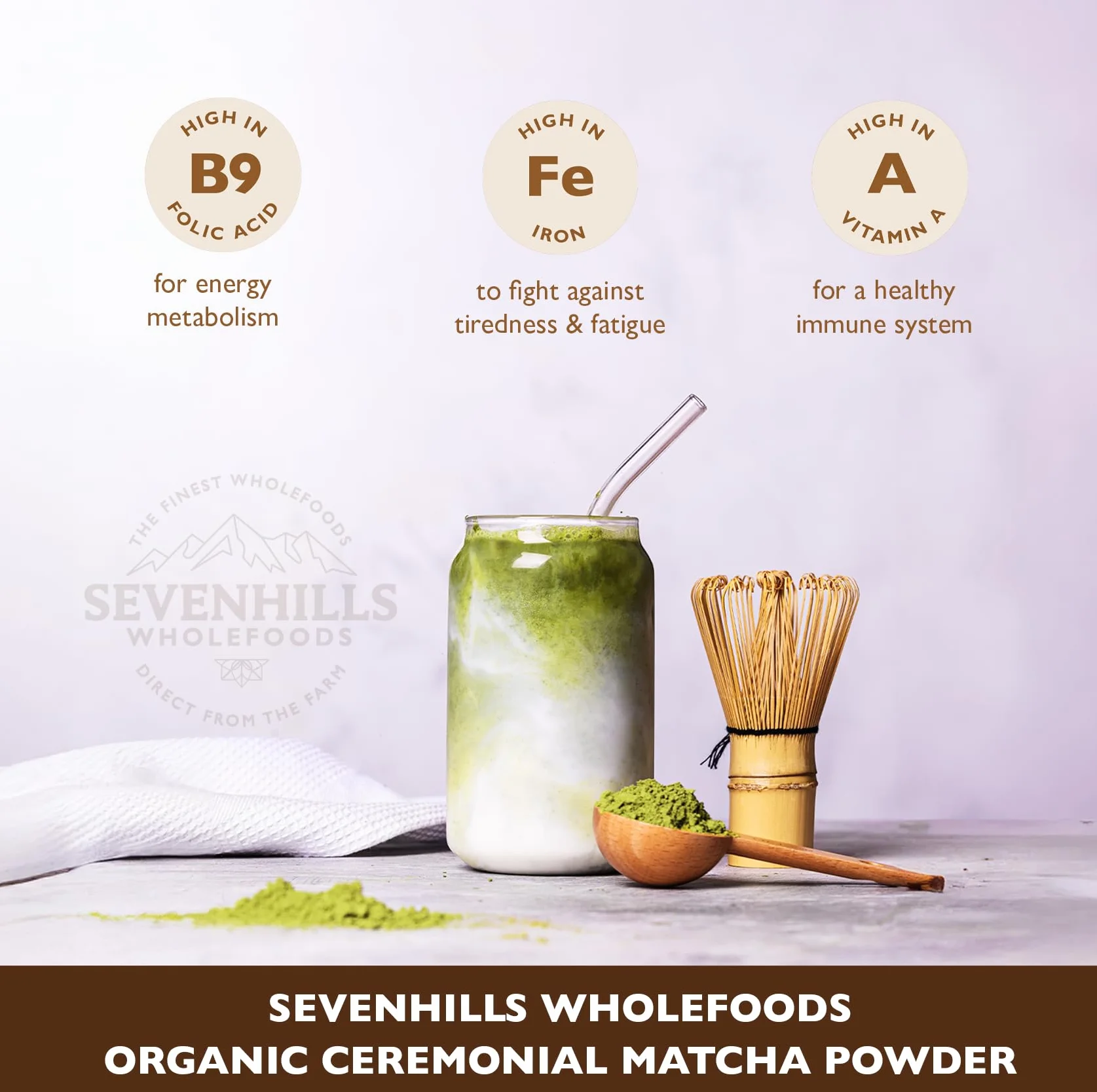 Sevenhills Wholefoods Organiczna Japońska Ceremoni Zielona Herbata Matcha W Proszku 200g
