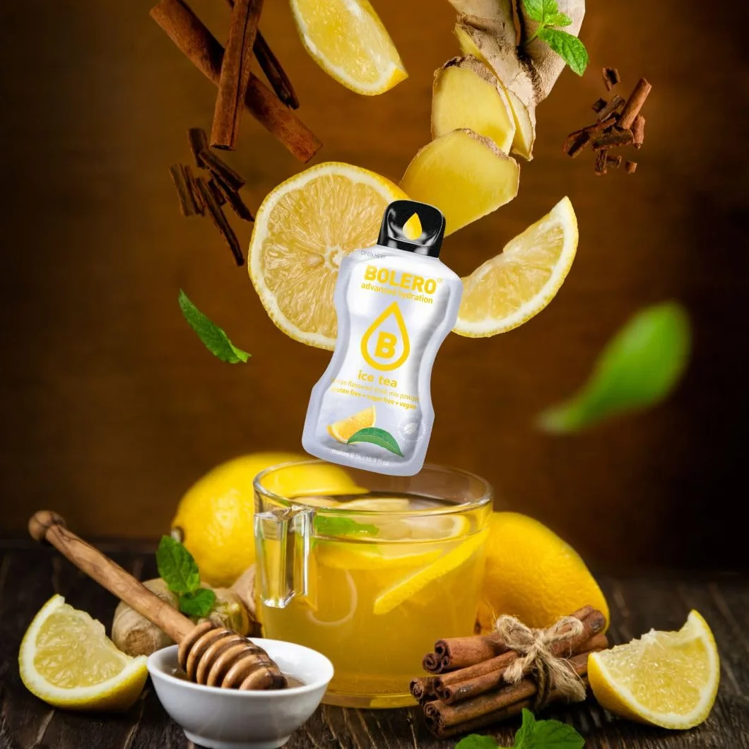 Bolero ICE TEA MIX 24x3g | Proszek do napojów bez cukru, słodzony stewią + witamina C | odpowiedni dla dzieci, sportowców i diabetyków | bezglutenowy i przyjazny dla wegan