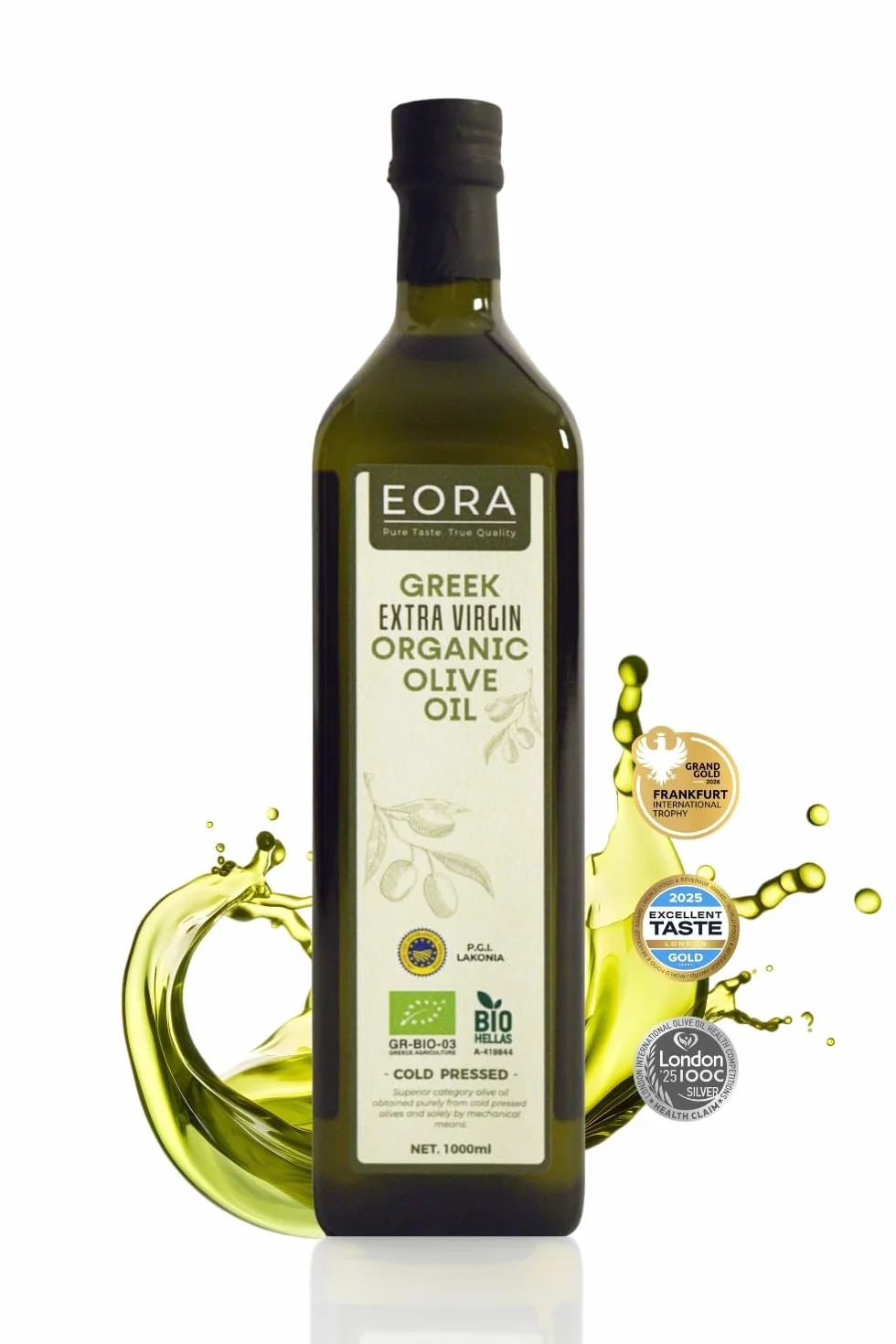EORA Grecka Oliwa z Oliwek Extra Virgin 1L P.G.I. Lakonia Tłoczona na Zimno