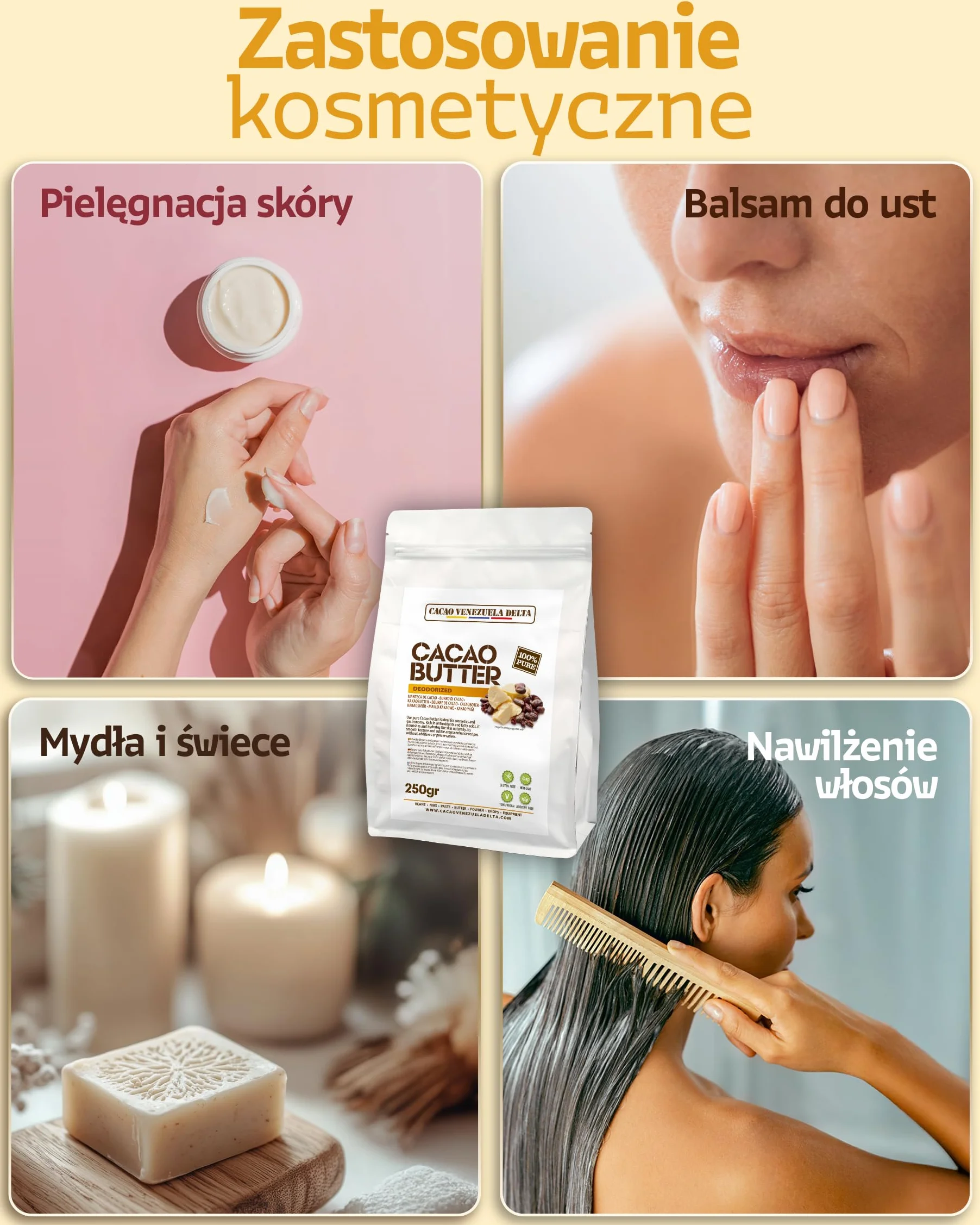 Masło kakaowe Cacao Venezuela Delta 250 g dezodoryzowane