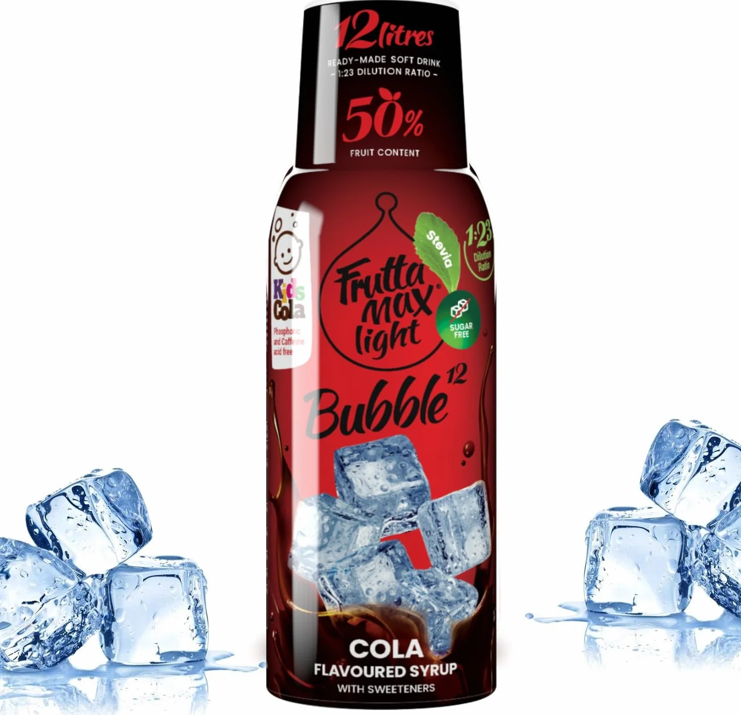 Syrop Fitness by FruttaMax Zero Cukru ze Stewią 50-60% Owoców 500ml Cola Light