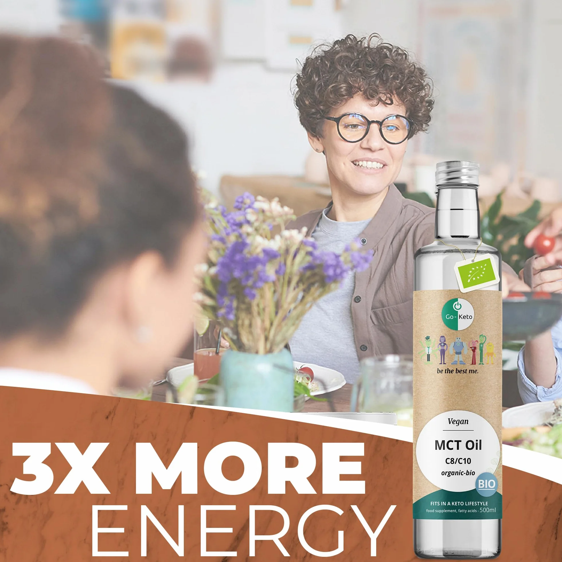 Go-Keto BIO MCT Oil 500ml – Organiczny Olej MCT C8/C10 z BIO Oleju Kokosowego, Wegański, Low Carb