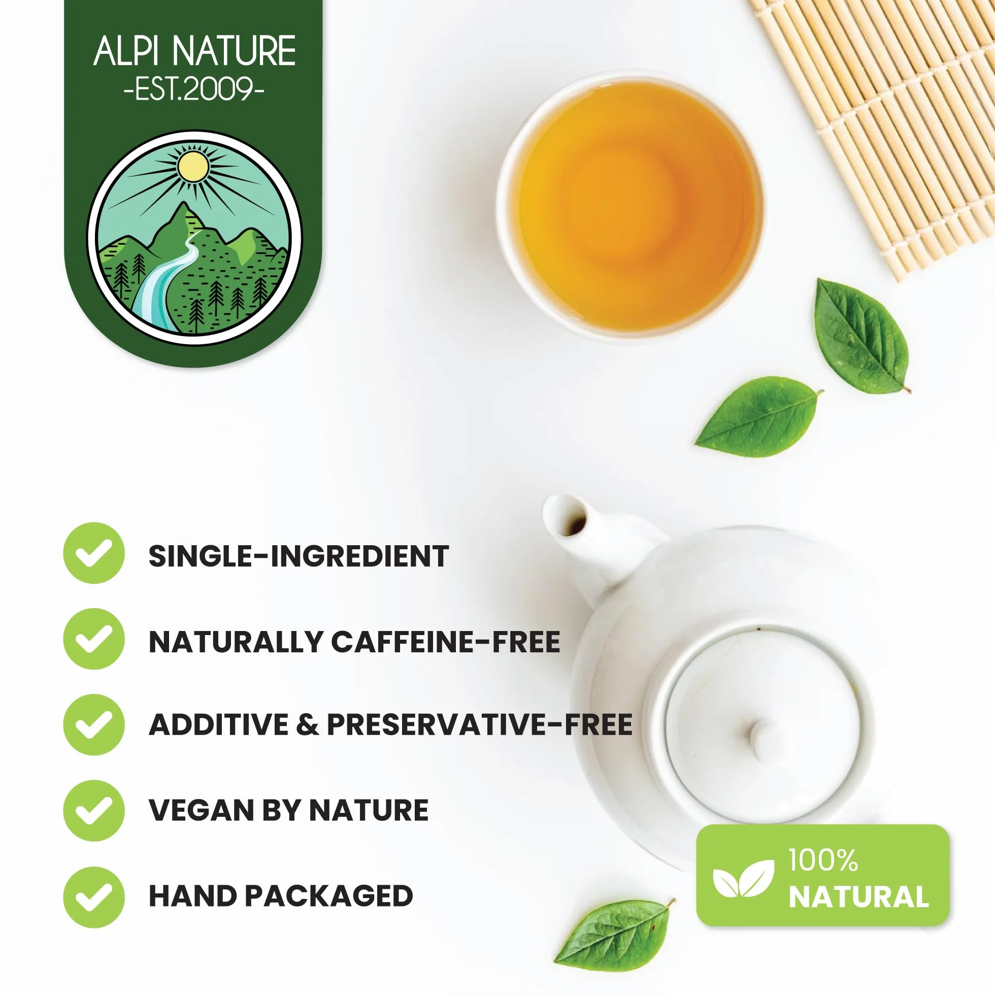 Alpi Nature Herbata Oolong 250g, Chińska Herbata Oolong Liściasta, Naturalnie Zawierająca Kofeinę