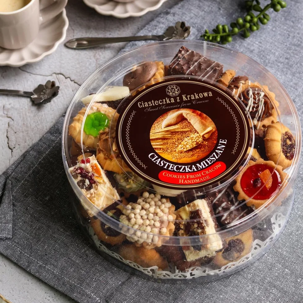 Ciasteczka z Krakowa Mix koktajlowy 800g – ręcznie robione kruche ciasteczka z nadzieniem, tradycyjne ciasteczka deserowe