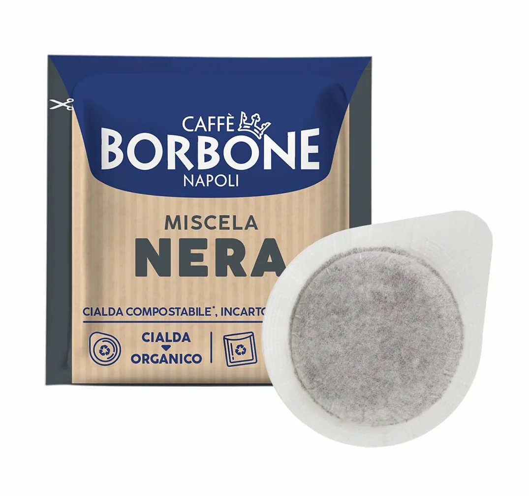Caffè Borbone Kompostowalna Kapsułka do Kawy Mieszanka Czarna 150 Saszetek Kompatybilne z Systemem ESE 44 mm