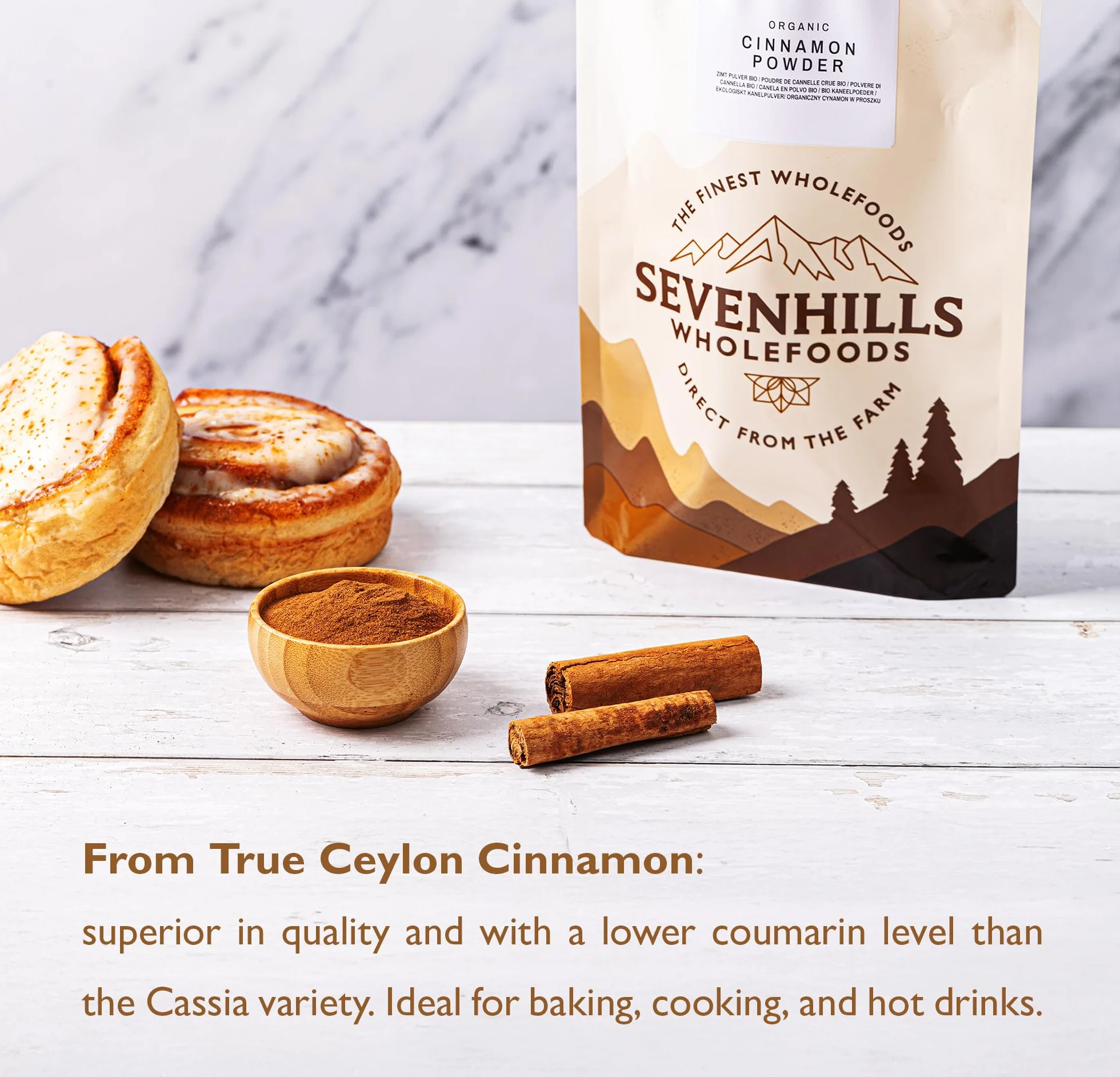 Sevenhills Wholefoods Organiczny Cynamon Cejloński W Proszku 200g