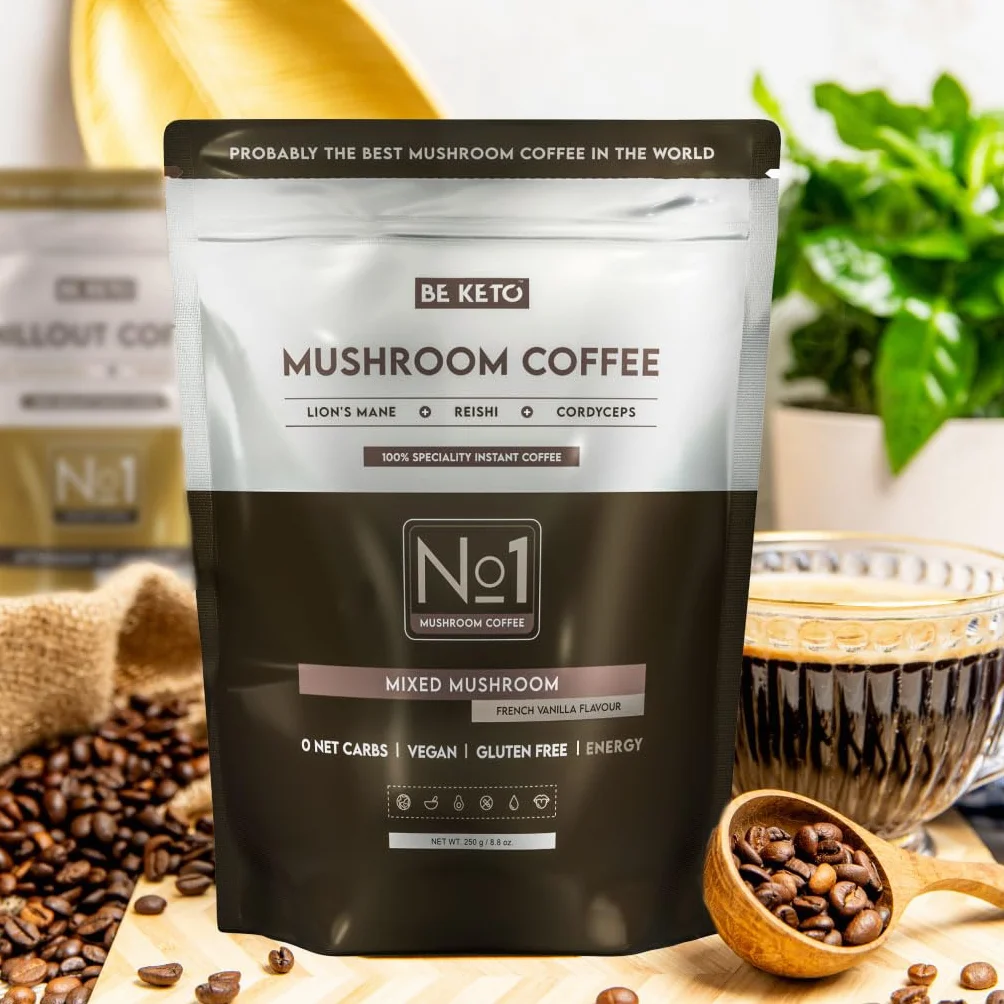 Kawa Rozpuszczalna - Mushroom (Lion's Mane & Cordyceps & Reishi) - Francuska Wanilia 250g