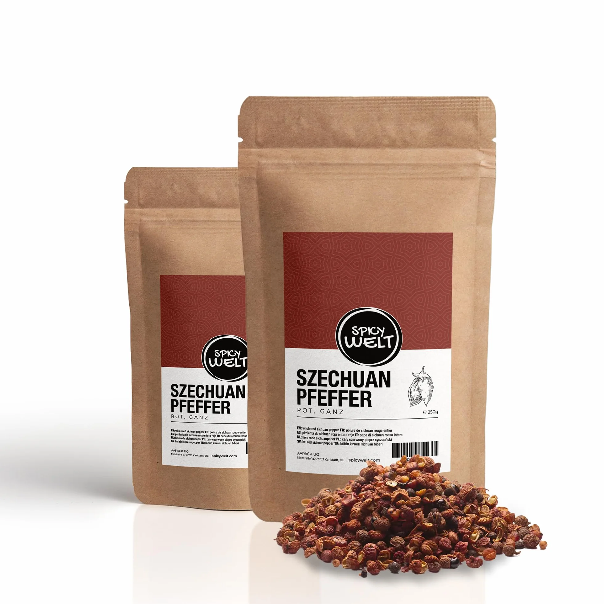 Spicy Welt Pieprz Syczuański Czerwony Cały (100g) – Ziarna do Kuchni Chińskiej, Woka, Mapo Tofu, Kaczki, Kurczaka i Marynat | Cytrusowy Aromat i Efekt Mrowienia | 100% Naturalny, Bez Dodatków