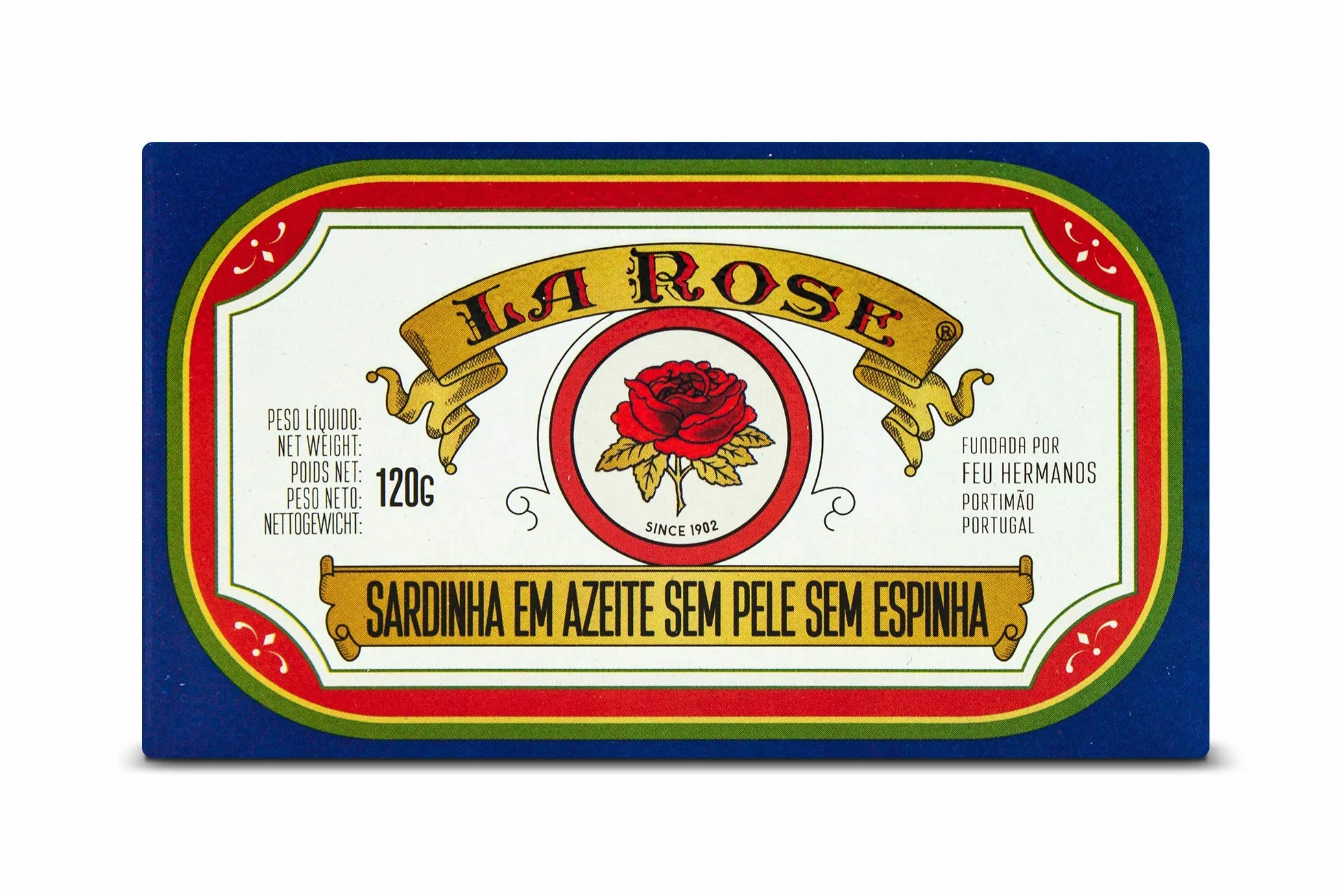 Sardynki bez skóry i ziaren w oliwie z oliwek | 3 x 120 g | La Rosa | Ramirez | Portugalia