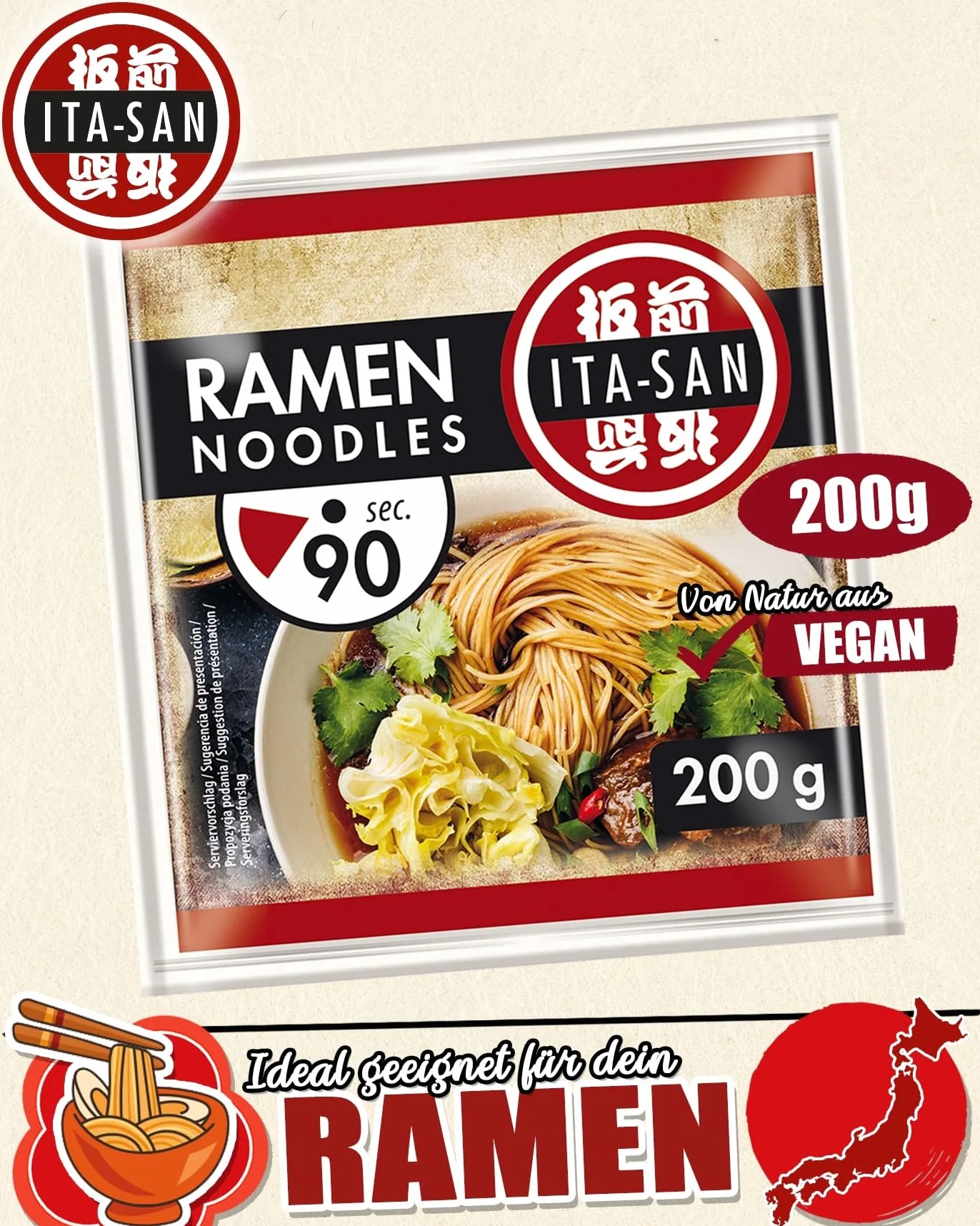 ITA-SAN Makaron Ramen 30 x 200 g